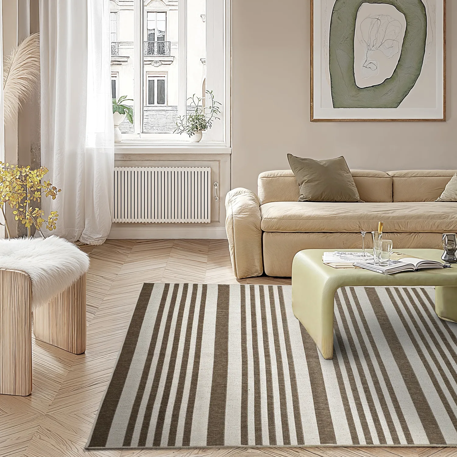 Tapis d’intérieur et d’extérieur - Riley (beige)