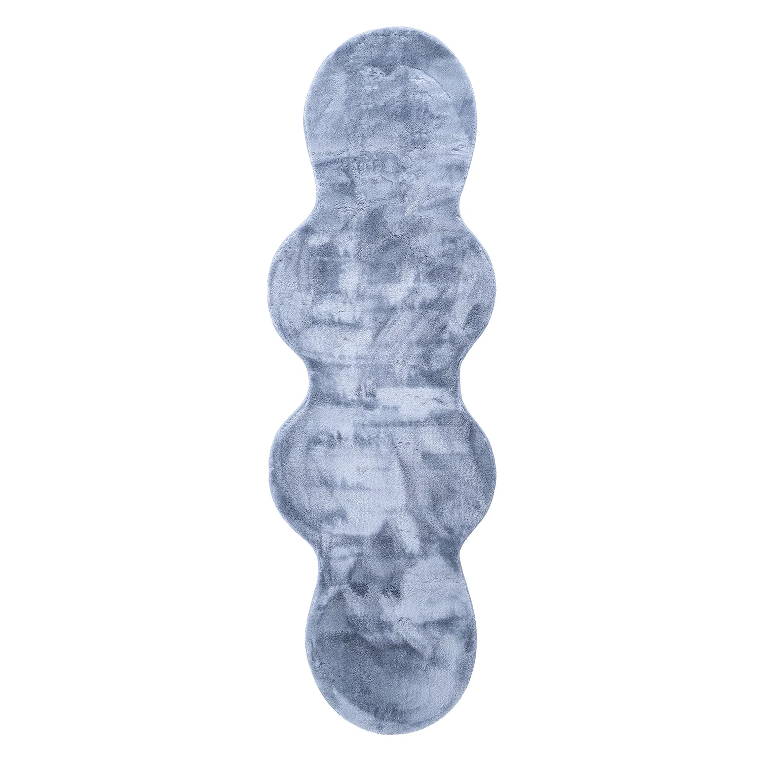 Tapis de Couloir Ondulé - Aranga Super Soft Fur (bleu acier)