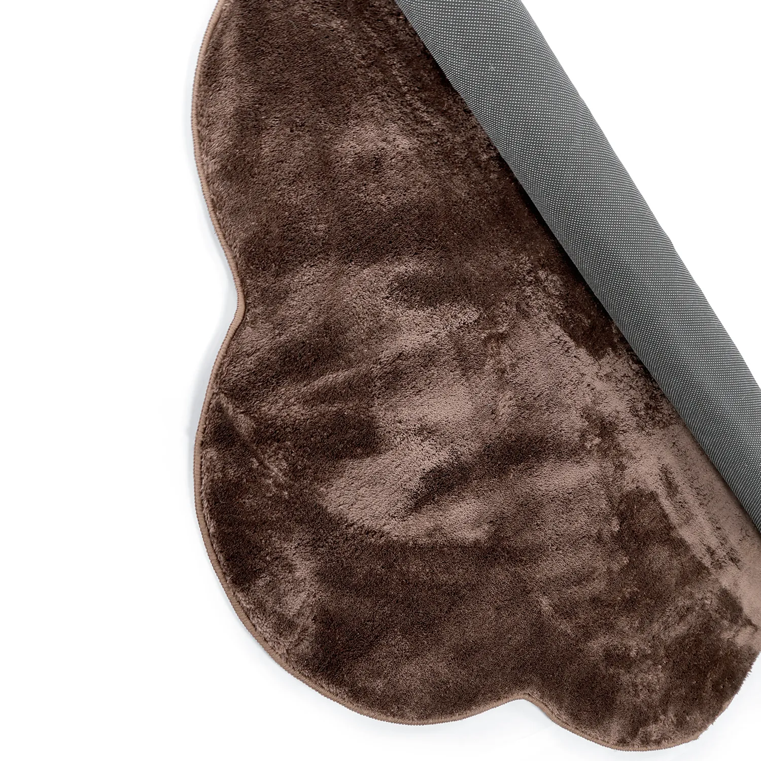 Tapis Rond Ondulé - Aranga Super Soft Fur (marron foncé)