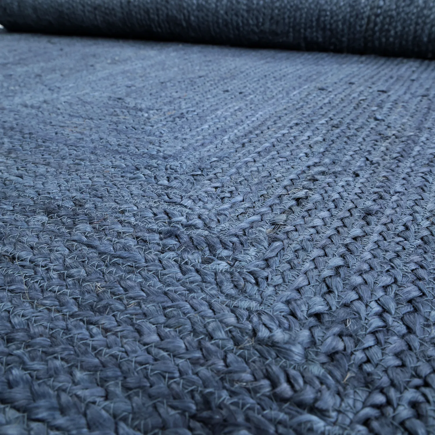 Tapis en jute ondulé - San Francisco (bleu)