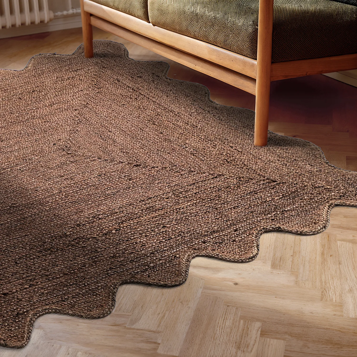 Tapis en jute ondulé - San Francisco (marron)