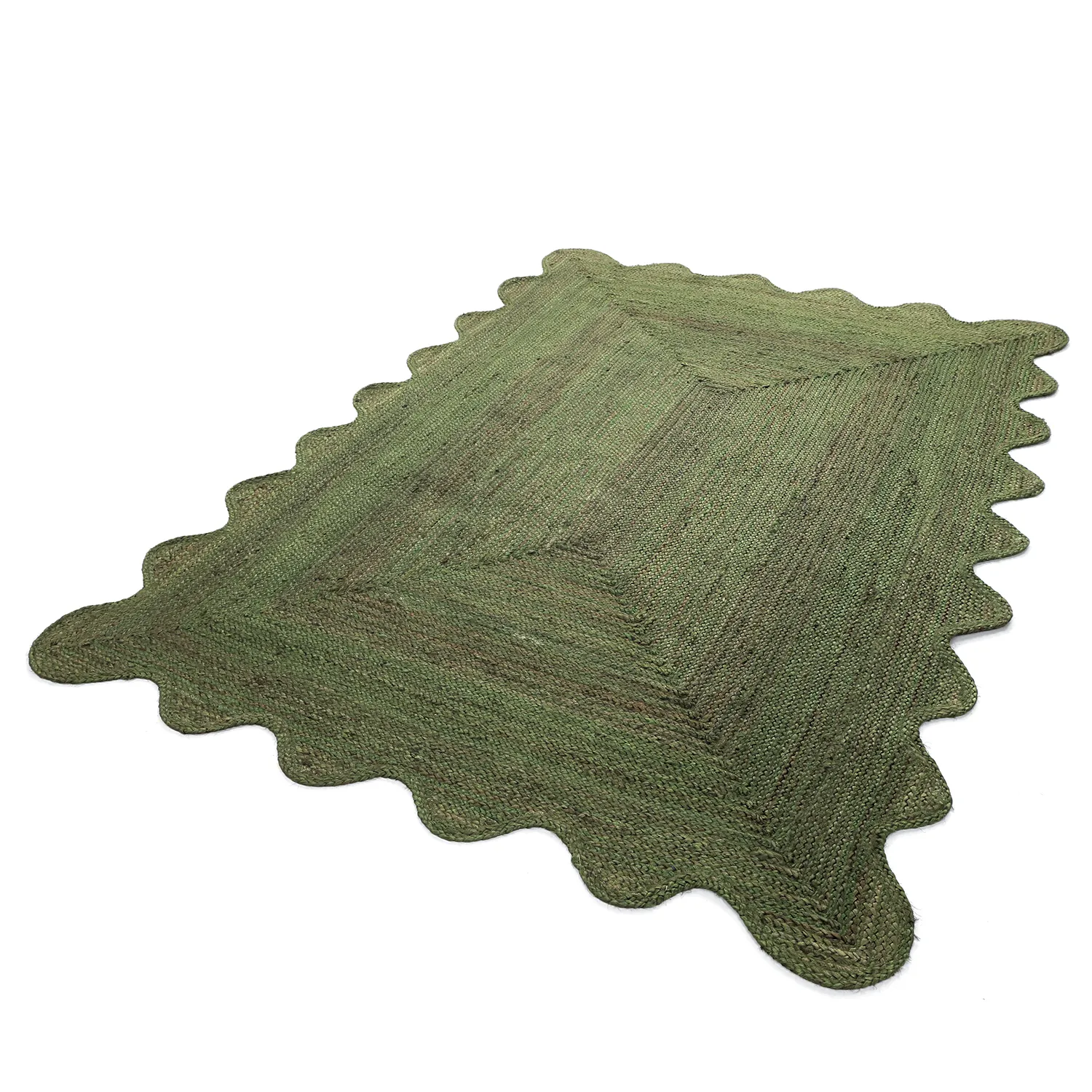 Tapis en jute ondulé - San Francisco (vert militaire)