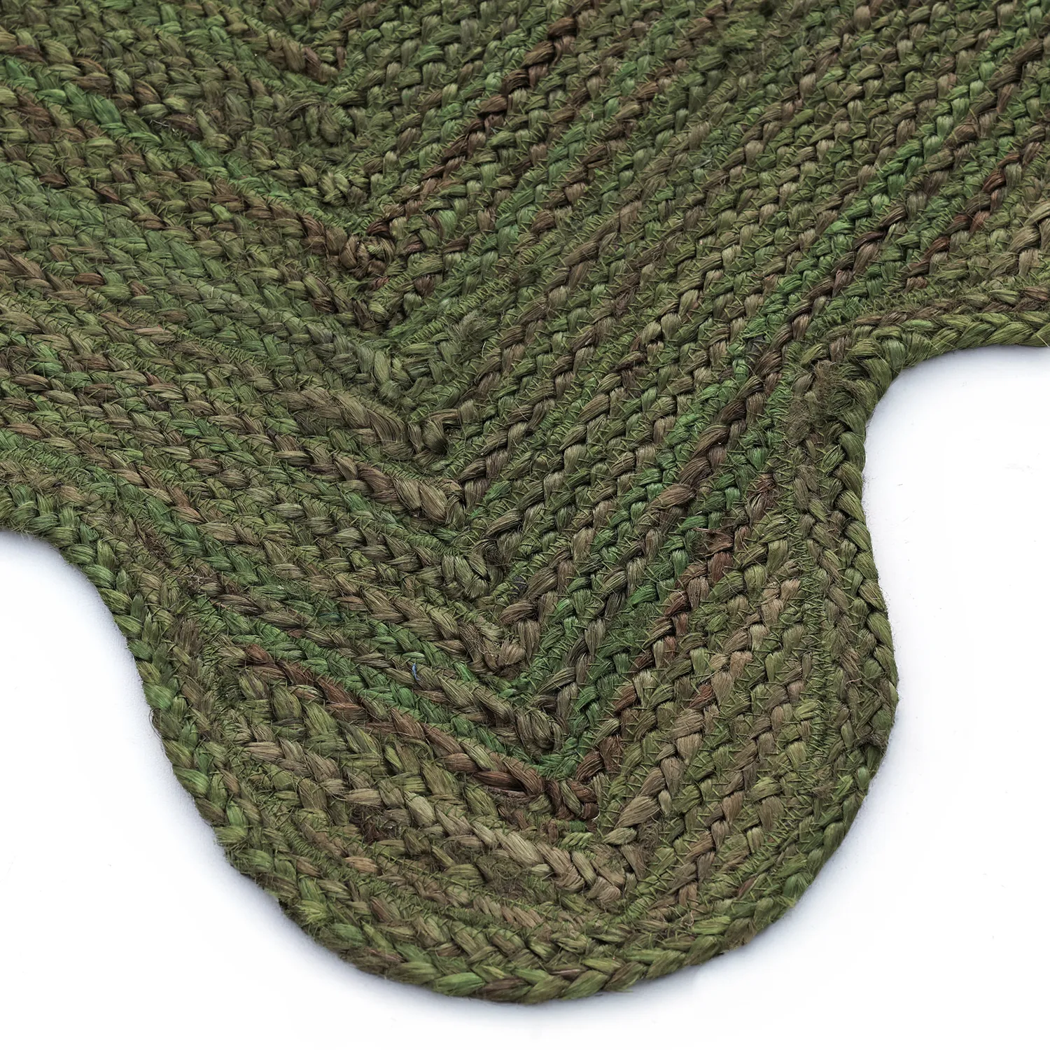 Tapis en jute ondulé - San Francisco (vert militaire)