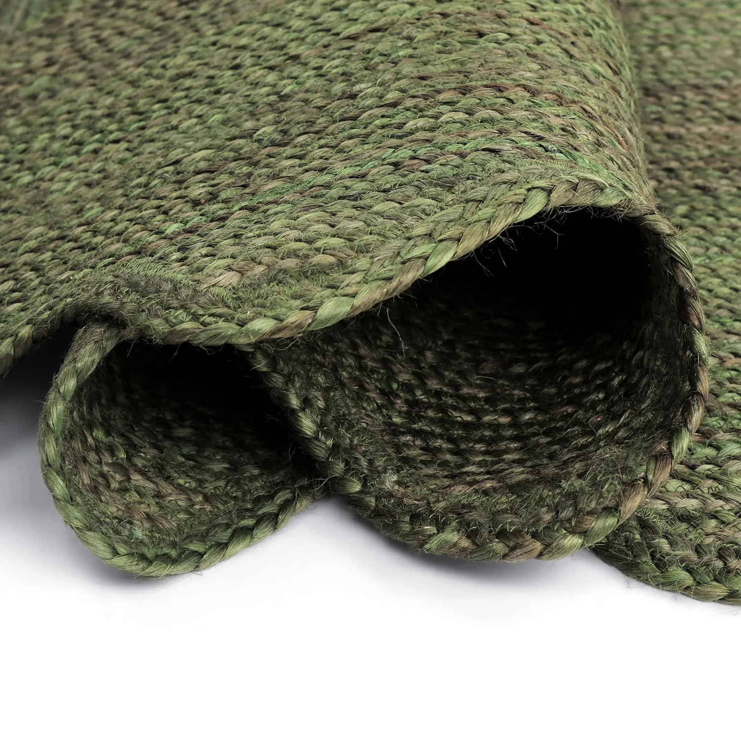Tapis en jute ondulé - San Francisco (vert militaire)