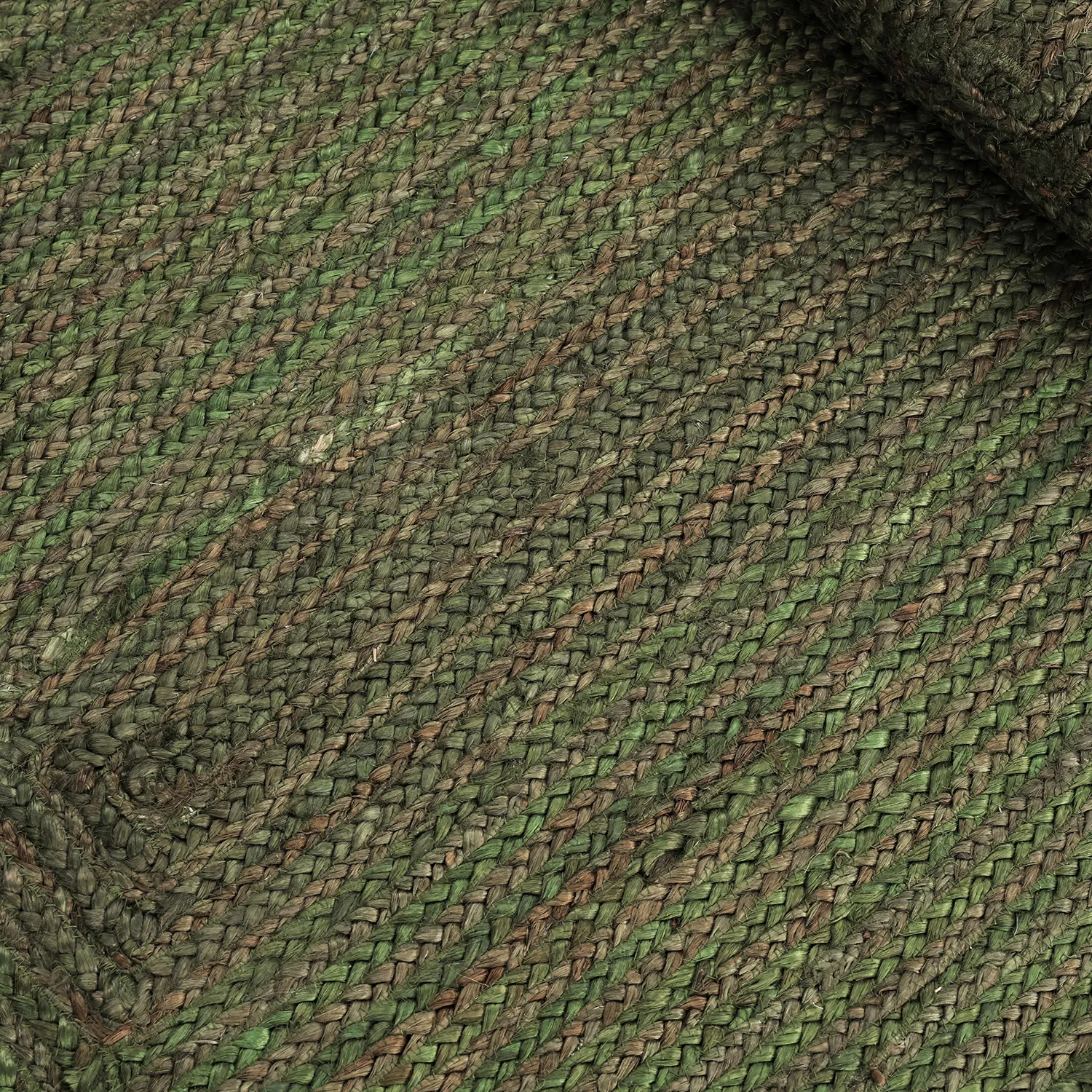 Tapis en jute ondulé - San Francisco (vert militaire)