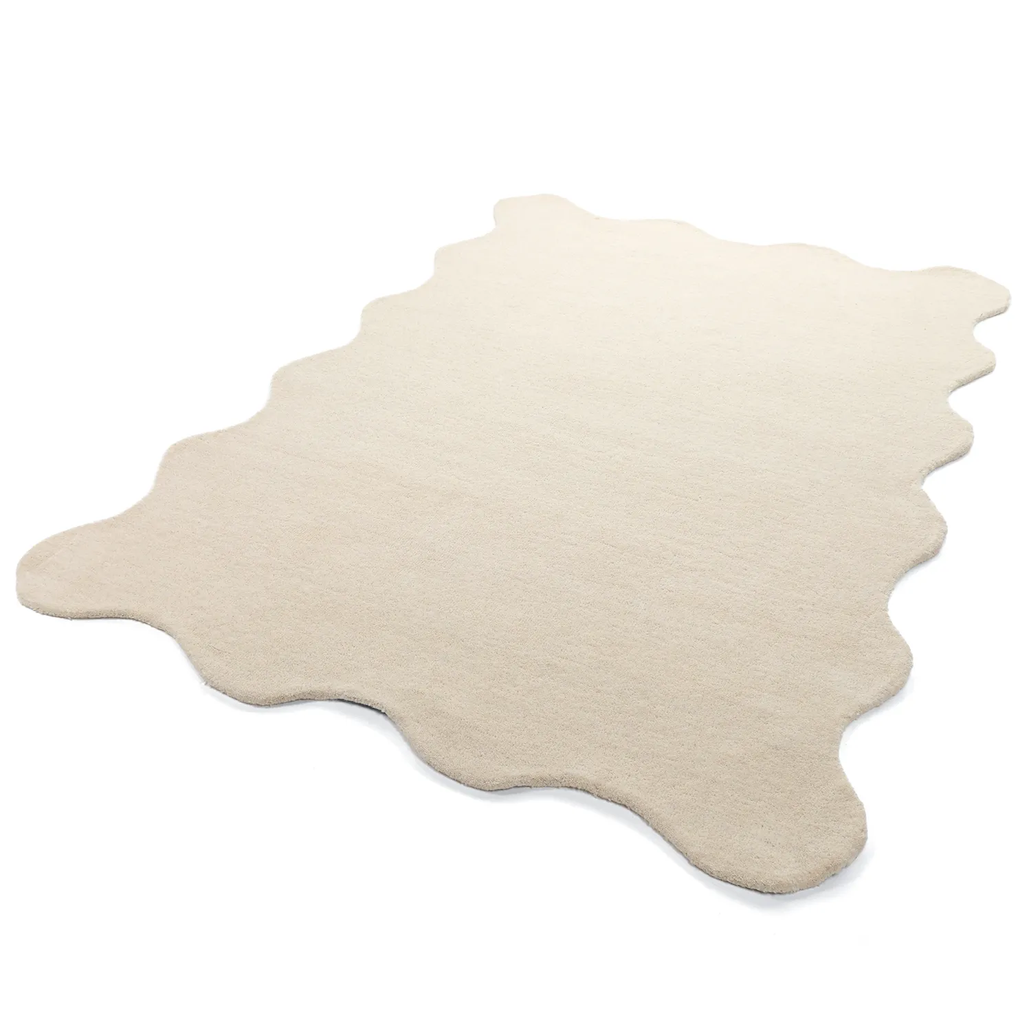 Tapis en laine ondulée - Diu Hand Tufted Wool Premium (crème)
