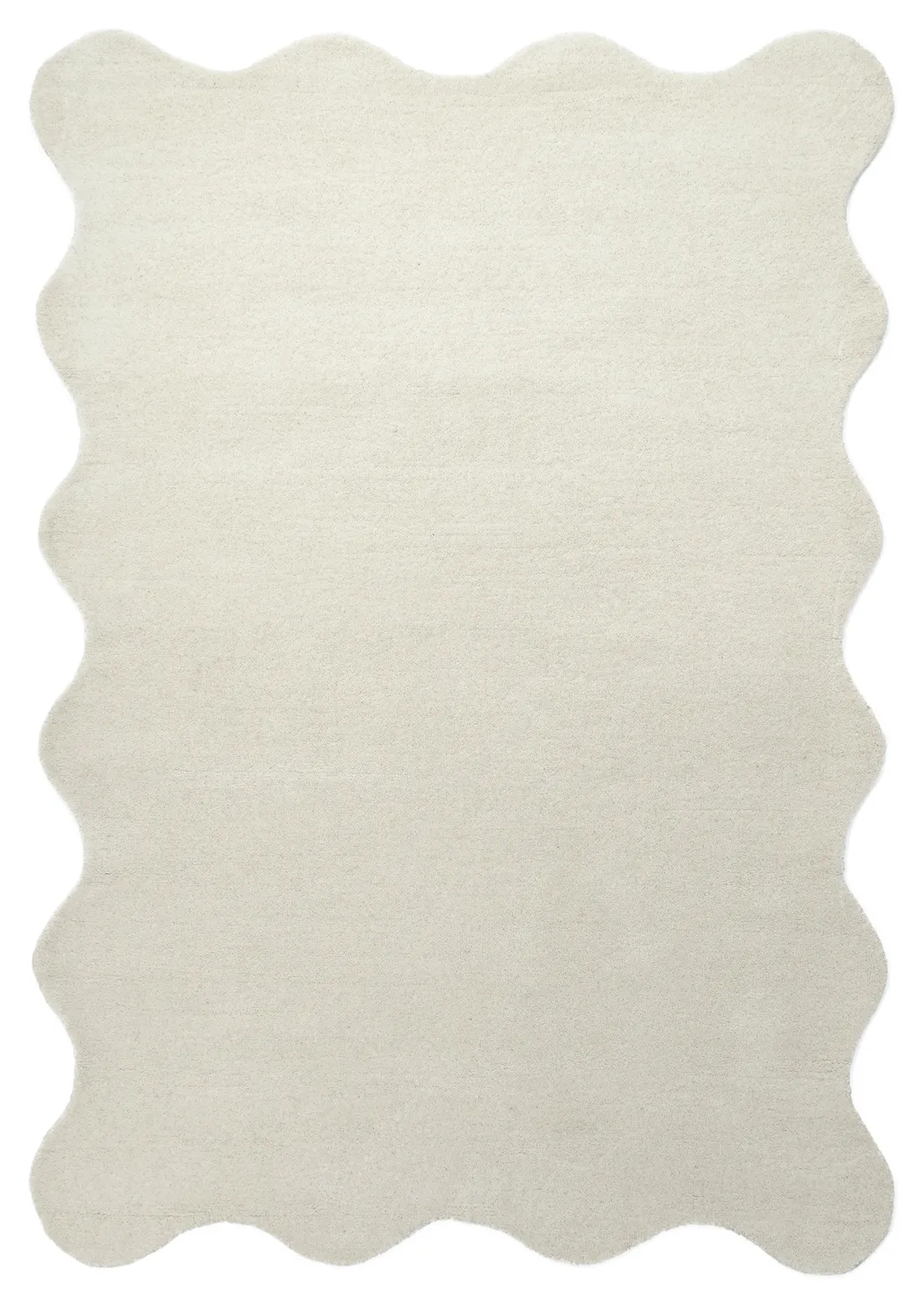Tapis en laine ondulée - Diu Hand Tufted Wool Premium (blanc)