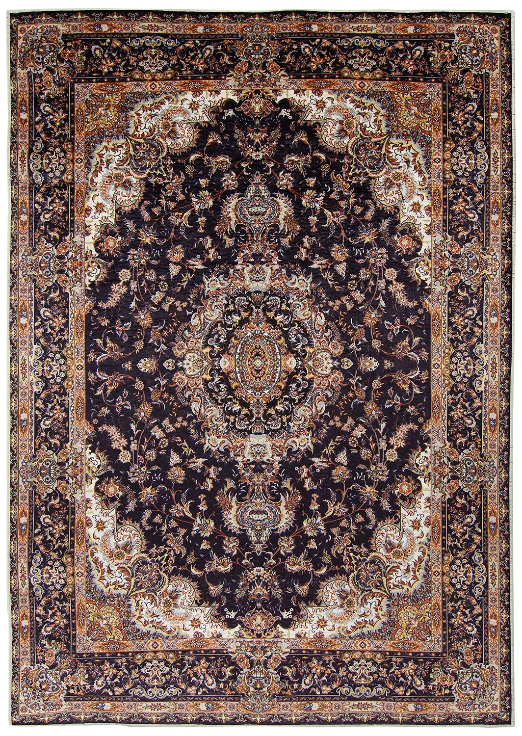 Tapis Wilton - Vakifli (noir/multicolore)