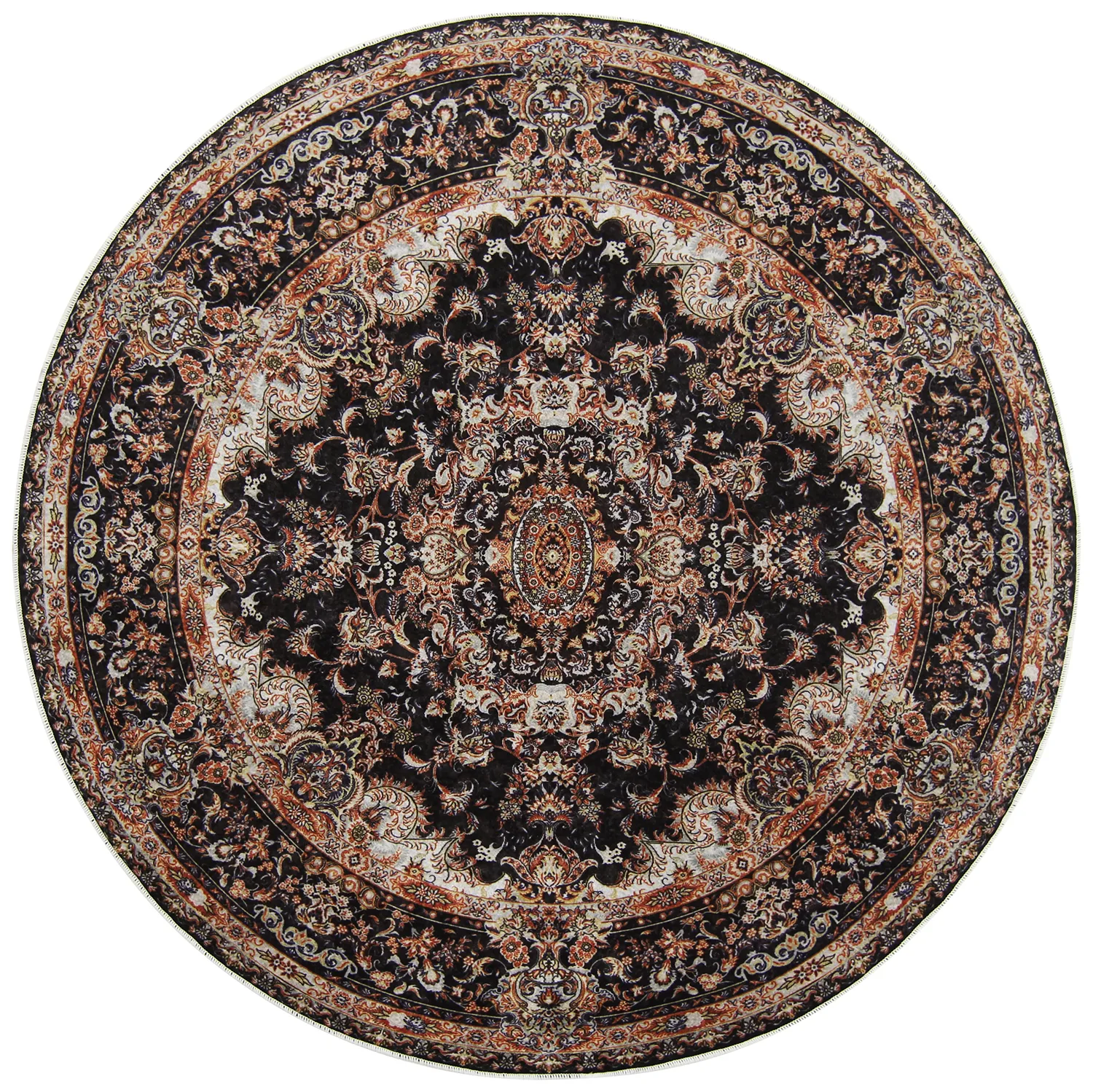 Tapis rond - Vakifli (noir/multicolore)