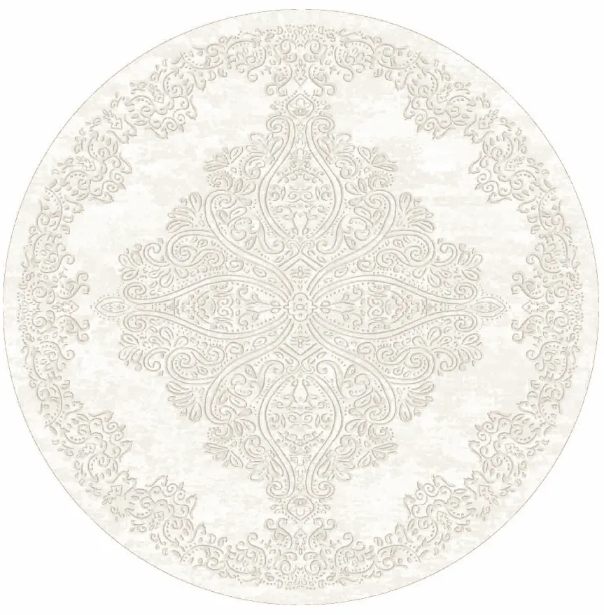 Tapis rond - Valenza (blanc)