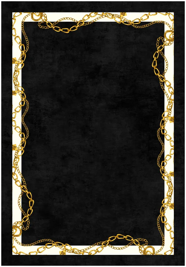 Tapis Wilton - Vilia (noir/blanc/doré)