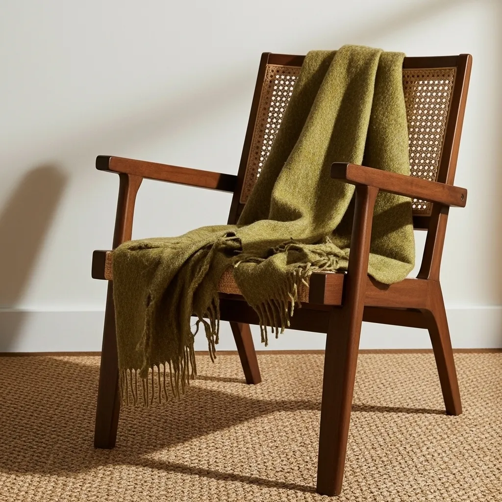 Plaids - Plaid en mélange de laine - Samantha (vert olive)