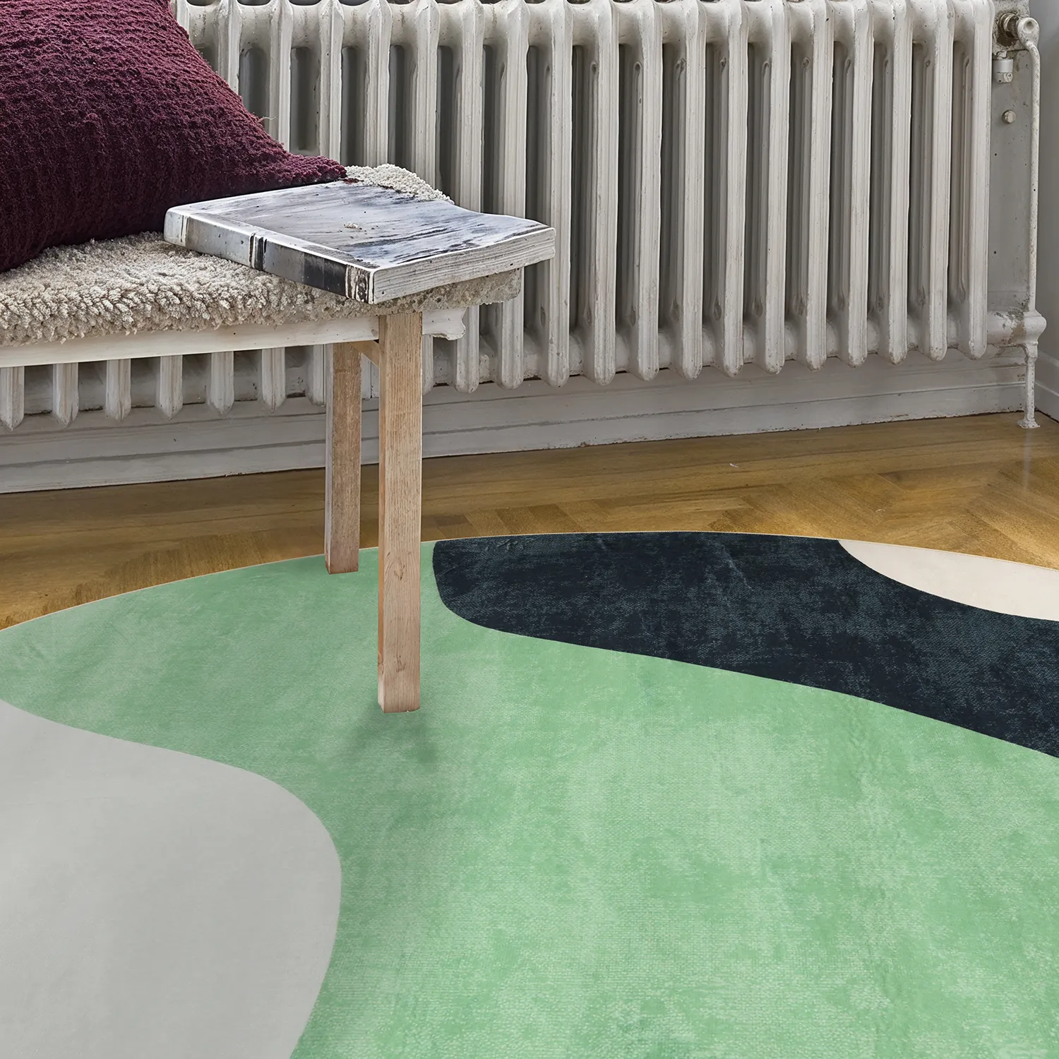 Tapis rond - Barcelona (vert)
