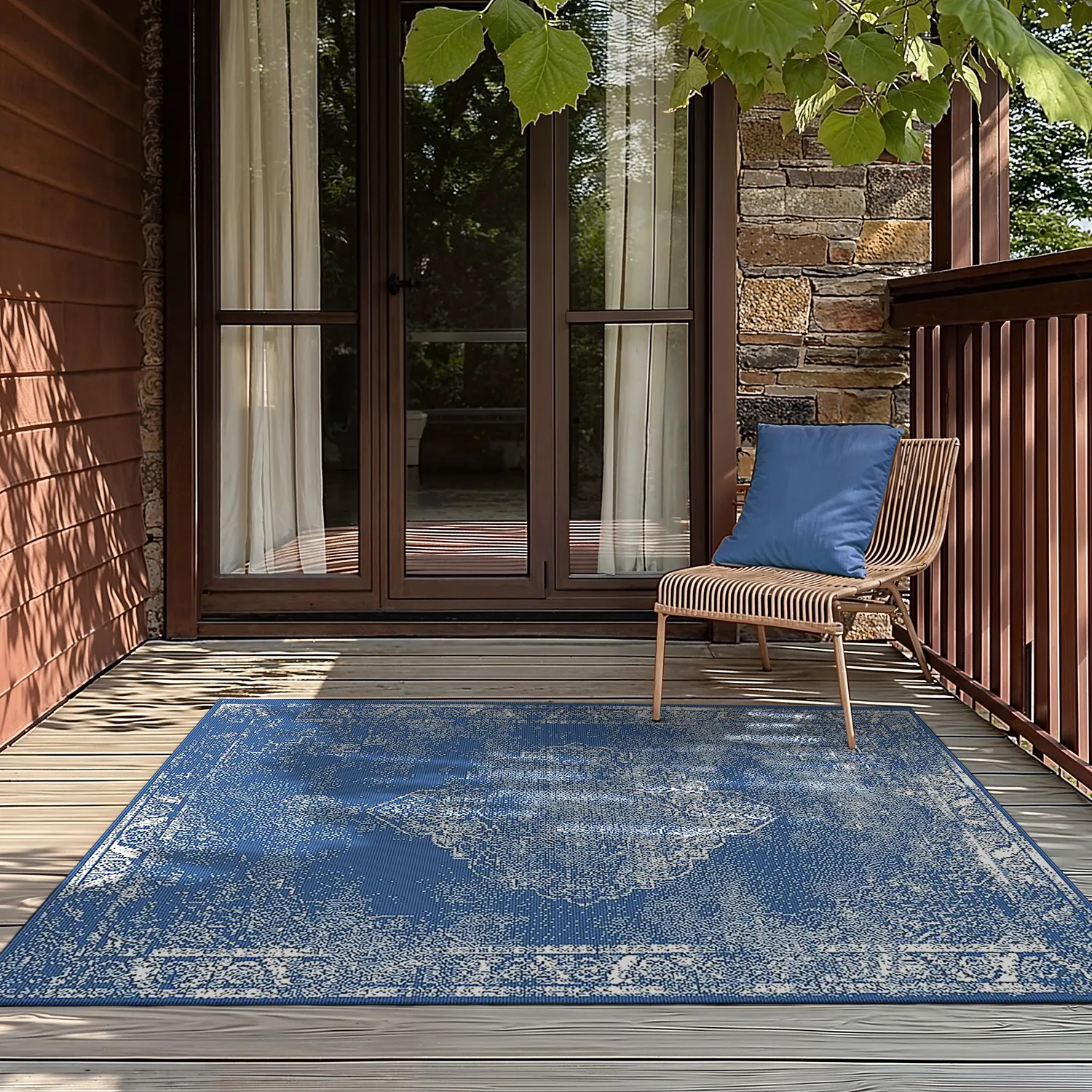 Tapis Intérieurs/Extérieurs - Brussels Weave (bleu)