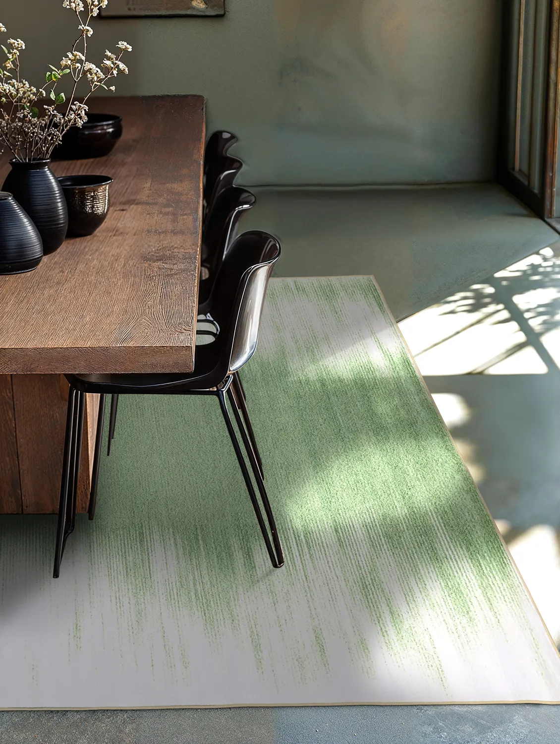 Tapis Wilton - Cara (vert clair/beige)