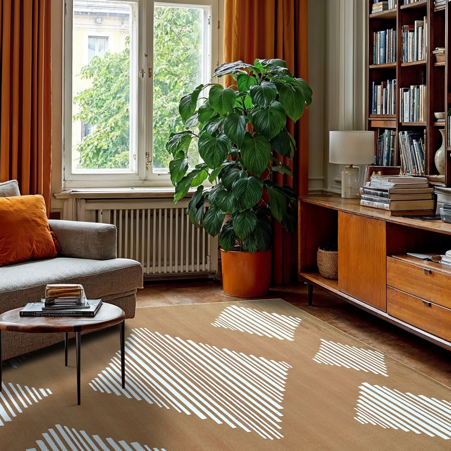 Tapis Wilton - Carmen (marron/blanc)