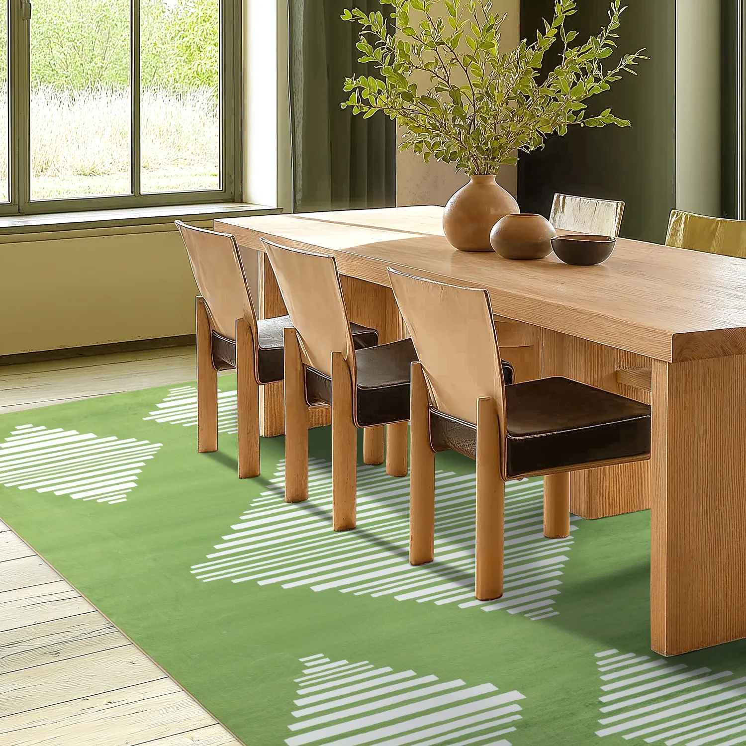 Tapis Wilton - Carmen (vert/blanc)