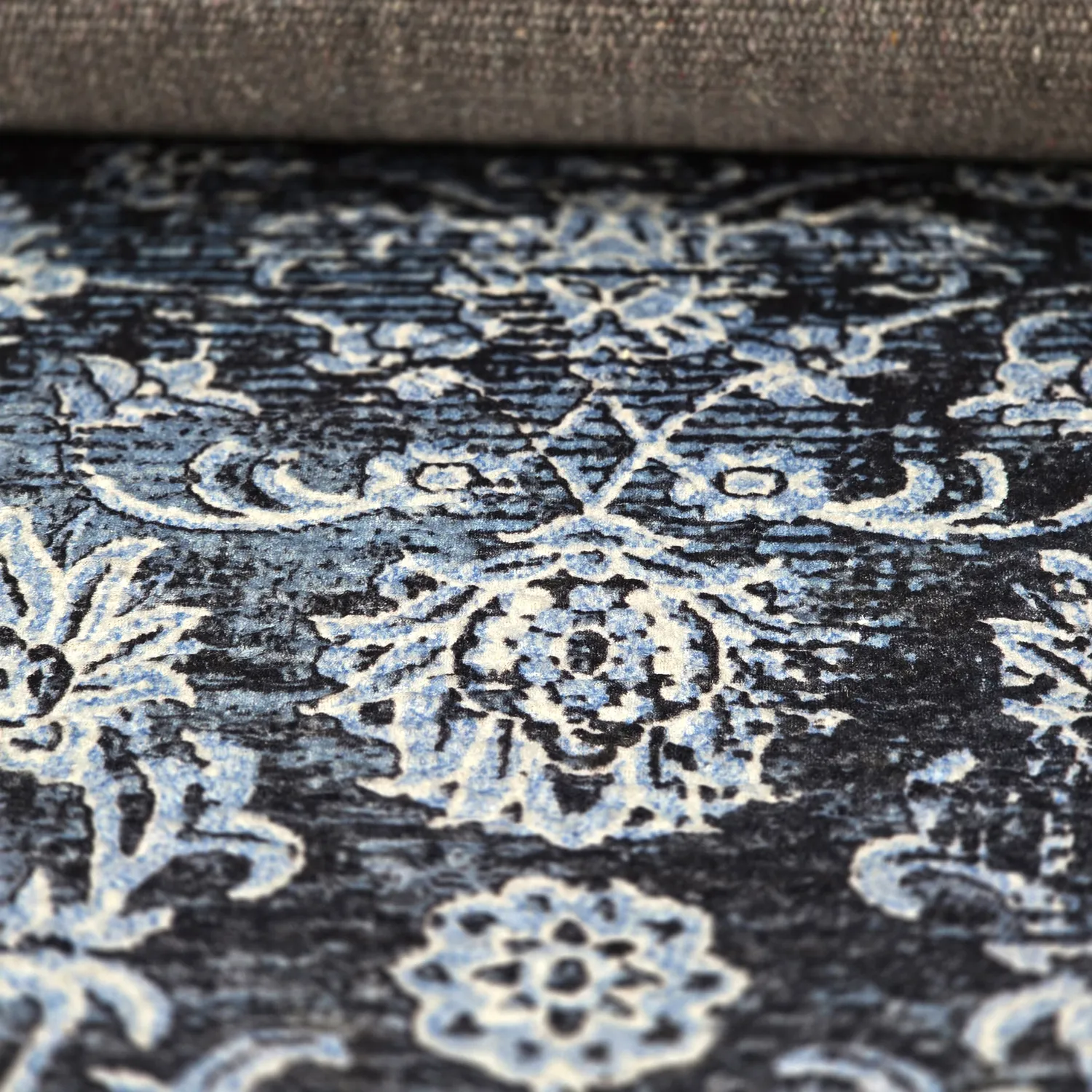 Tapis Wilton - Flowers (bleu)