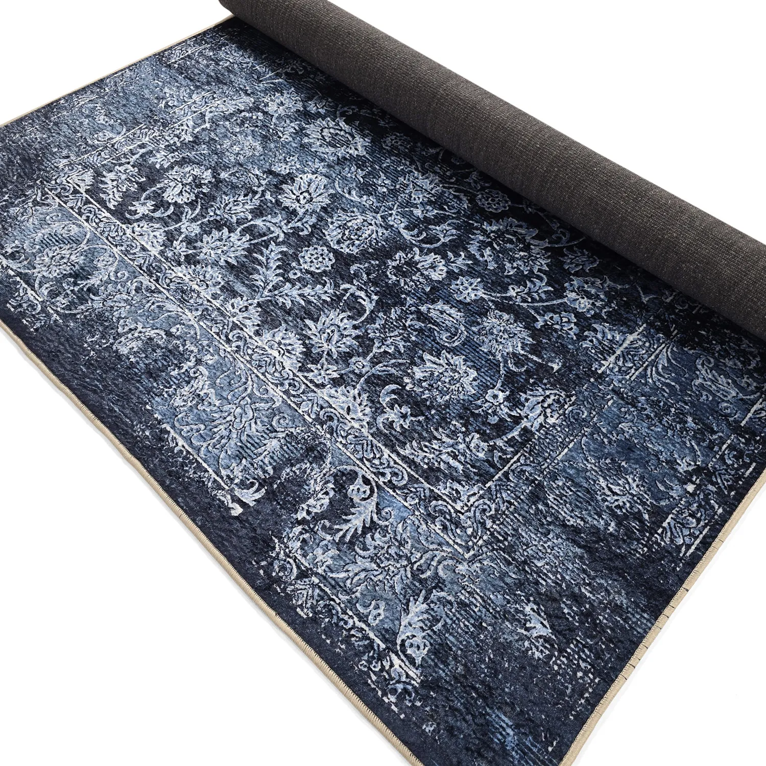 Tapis Wilton - Flowers (bleu)