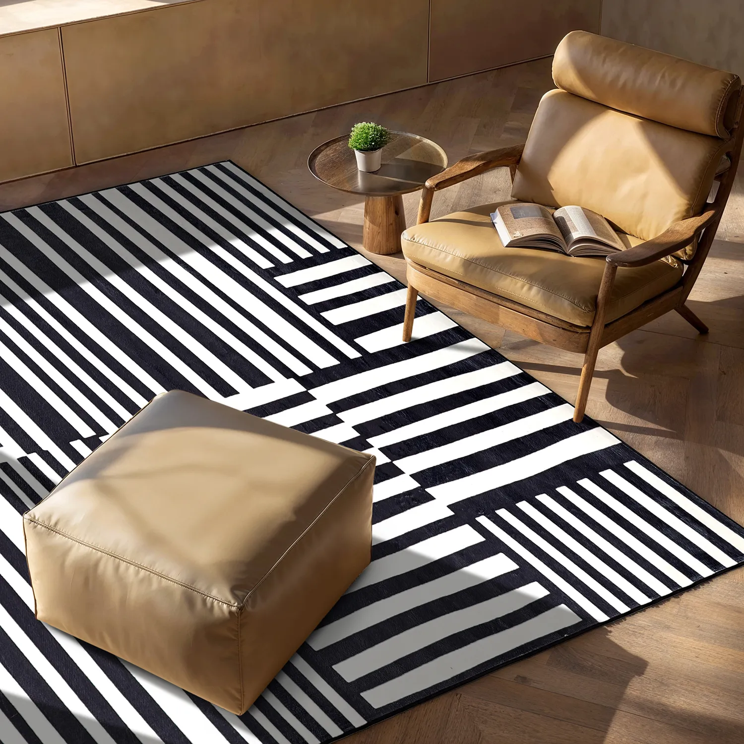 Tapis Wilton - Joma (noir/blanc)