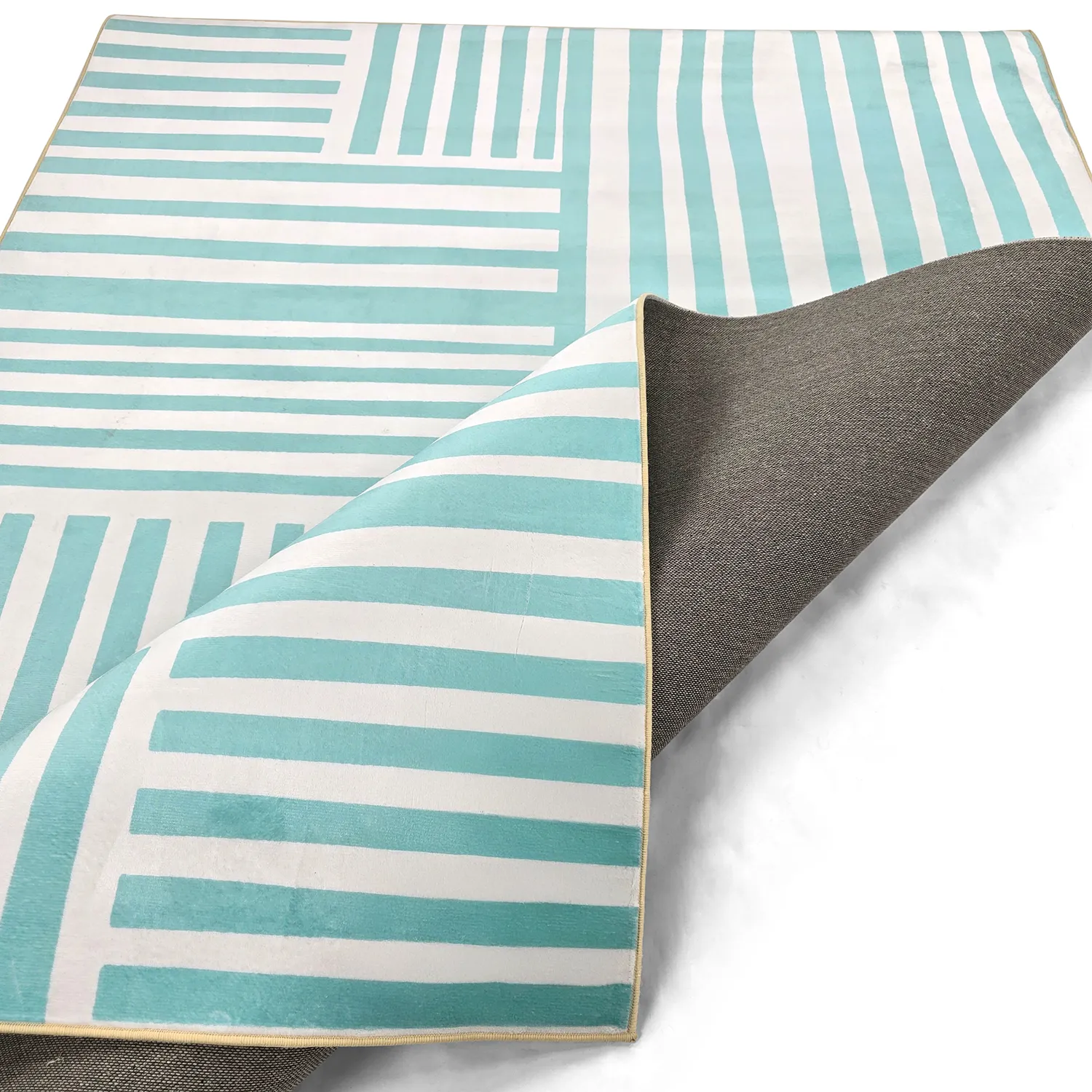 Tapis Wilton - Joma (turquoise/blanc)