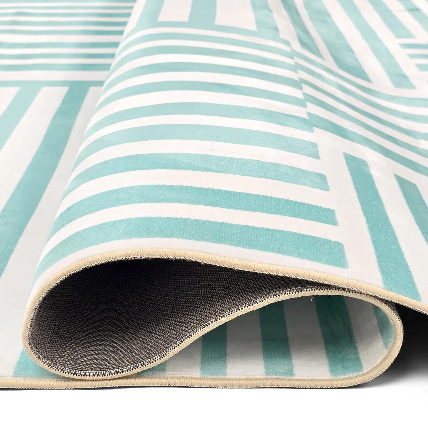 Tapis Wilton - Joma (turquoise/blanc)