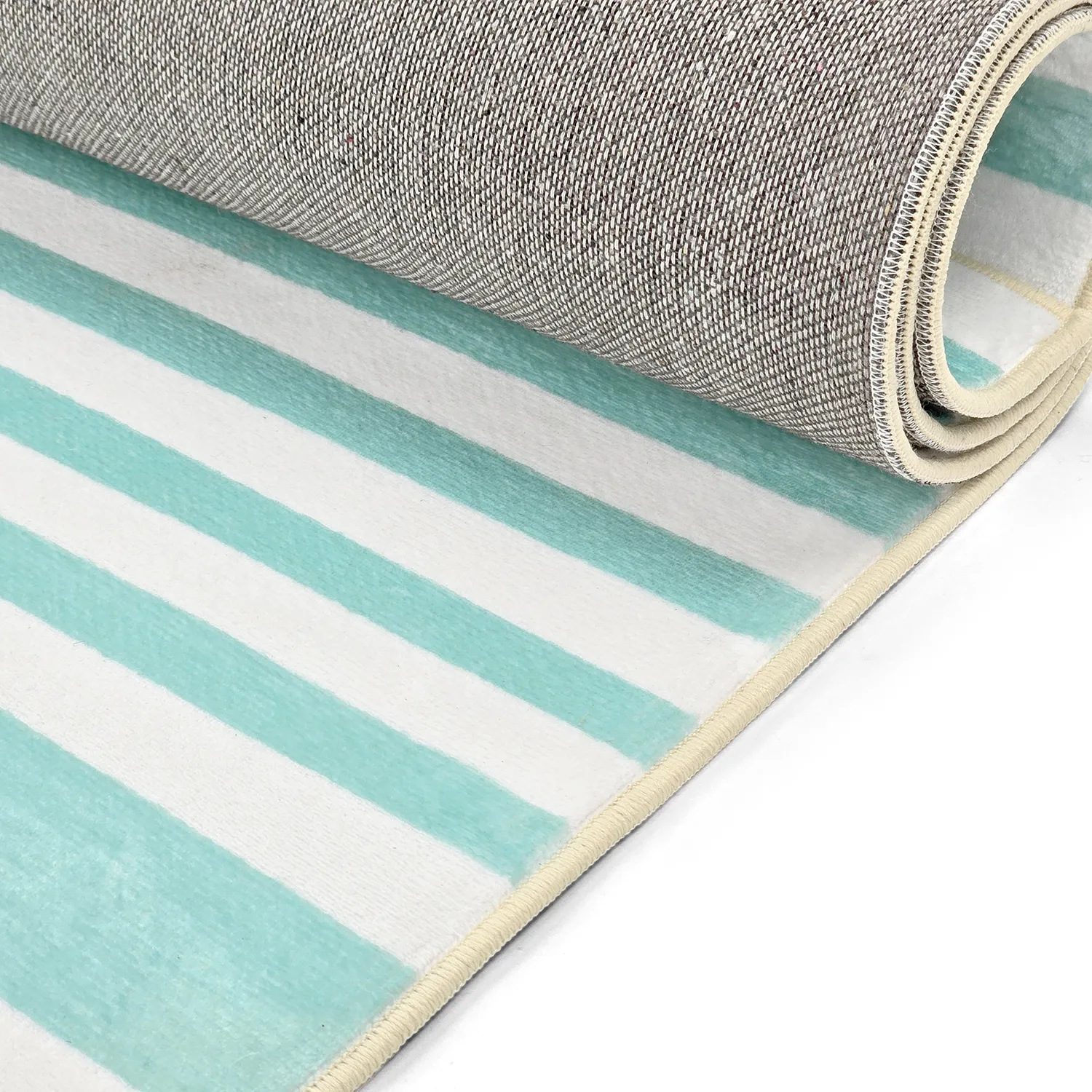 Tapis Wilton - Joma (turquoise/blanc)