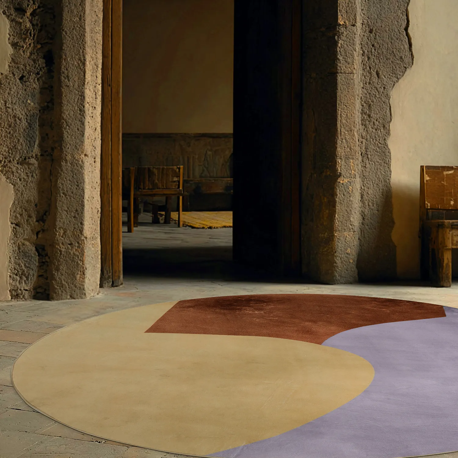Tapis rond - Lazio (champagne)