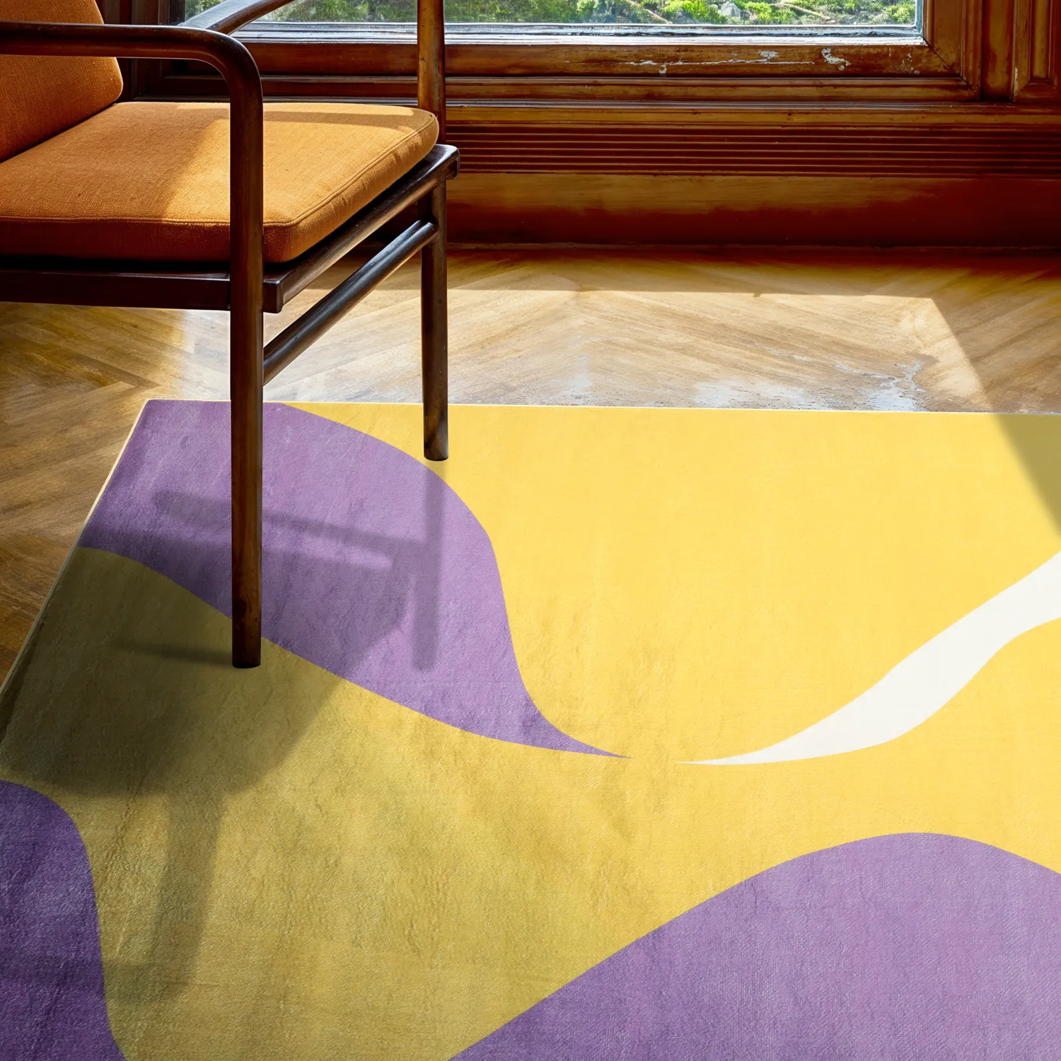 Tapis Wilton - Leiden (jaune/violet)