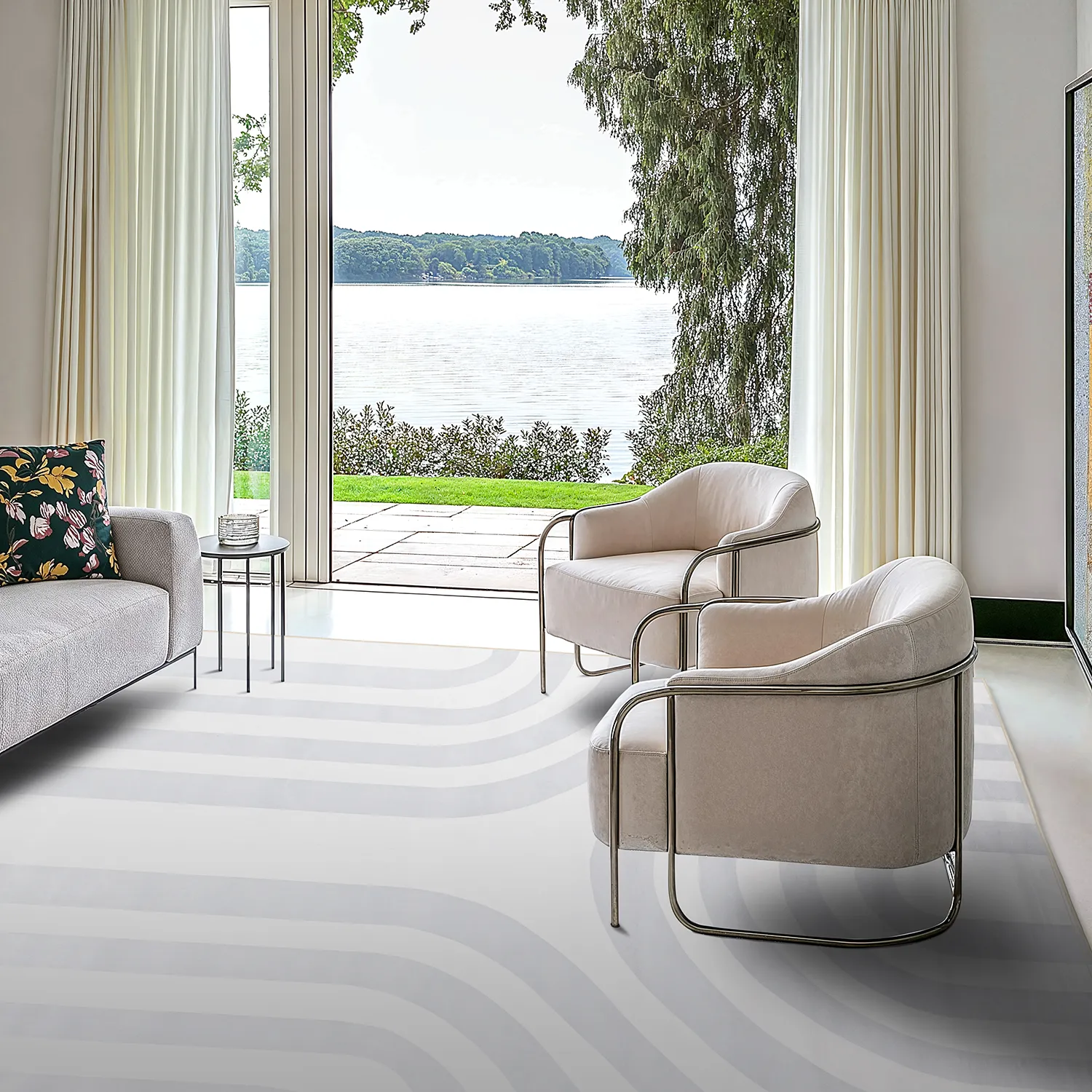 Tapis Wilton - Obidos (gris/blanc)