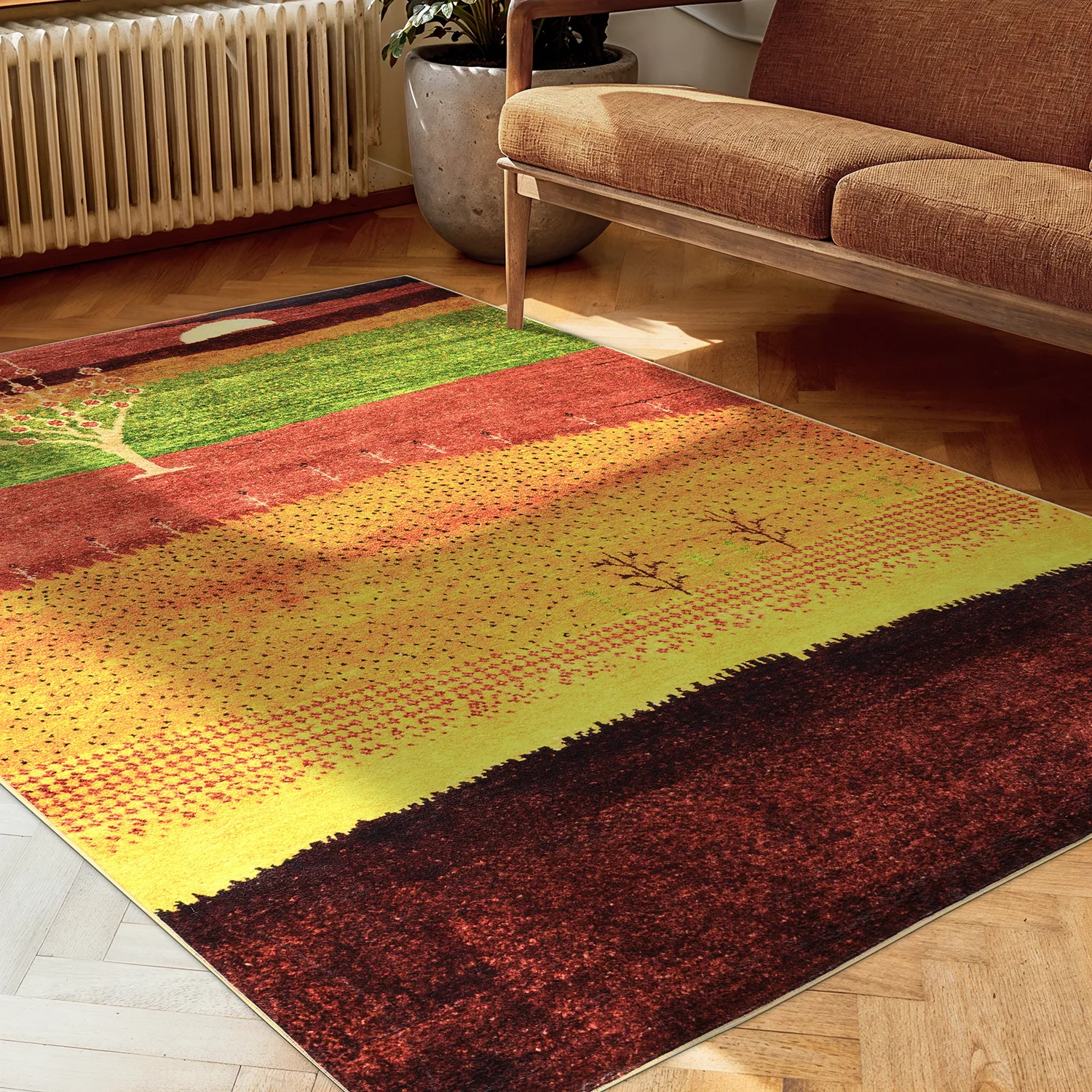 Tapis Wilton - Oia (rouge/multicolore)