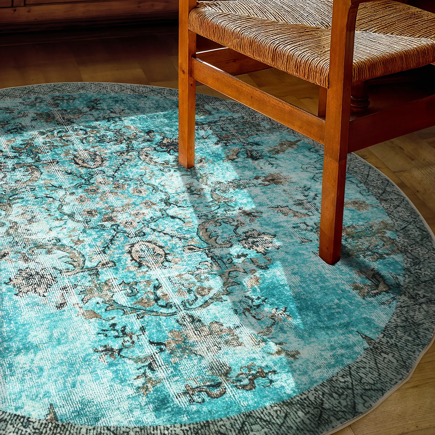 Tapis rond - Rosalie (bleu)