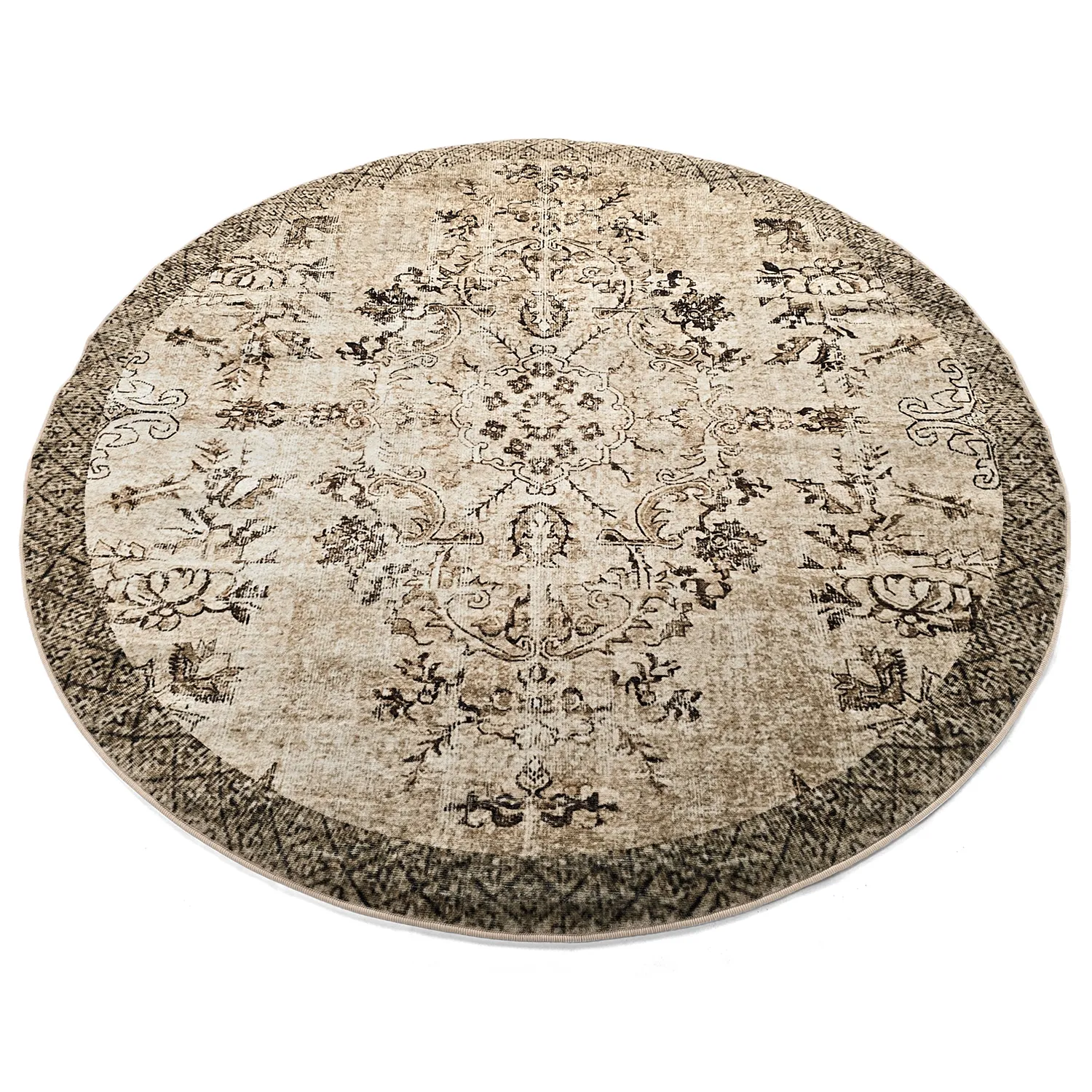 Tapis rond - Rosalie (marron)