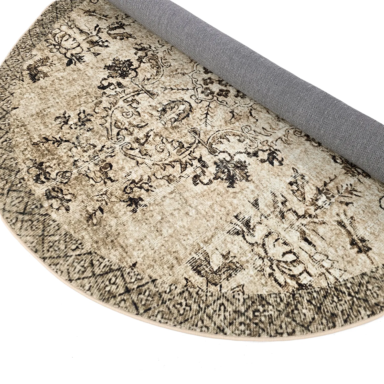 Tapis rond - Rosalie (marron)