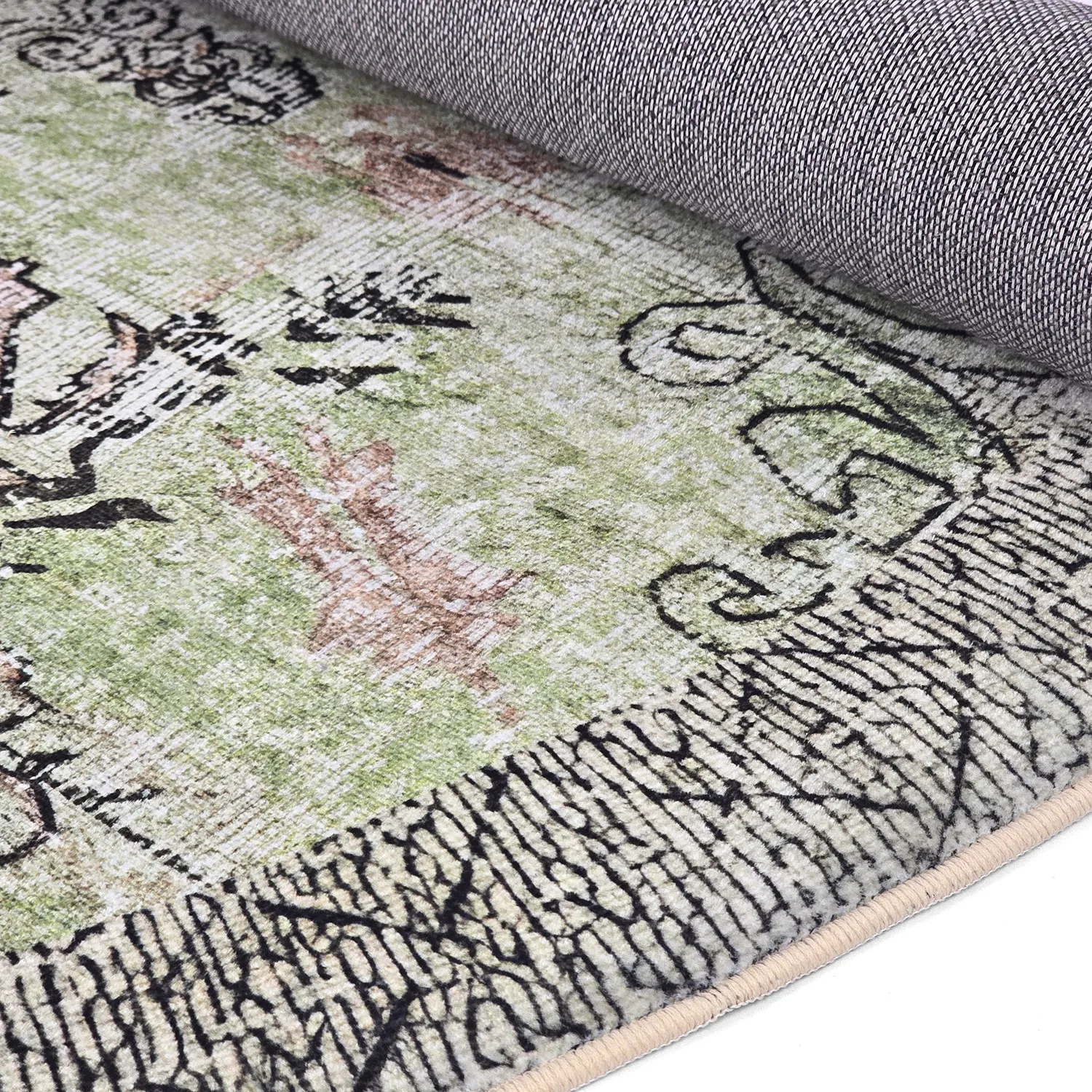 Tapis rond - Rosalie (vert)