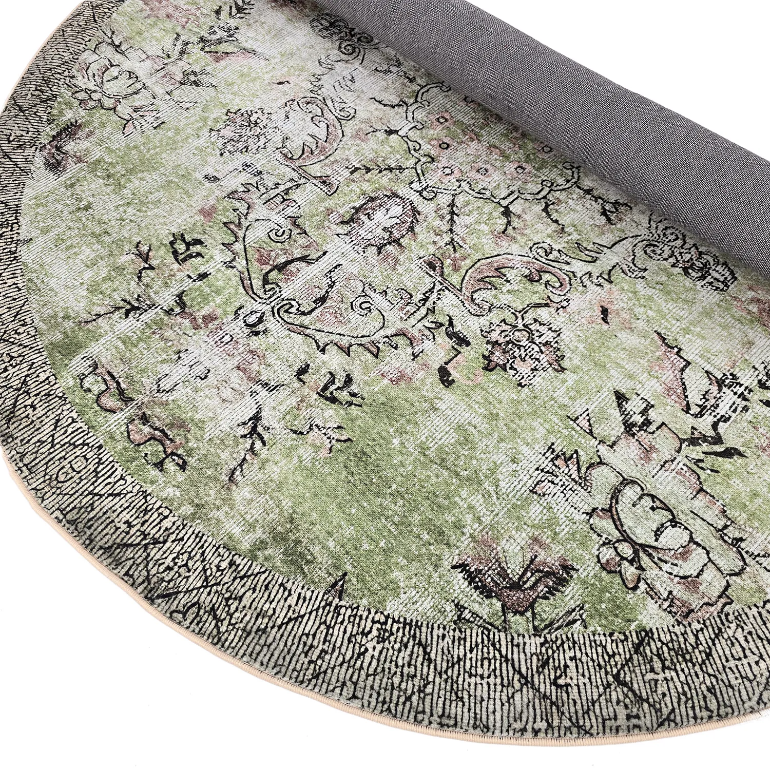 Tapis rond - Rosalie (vert)