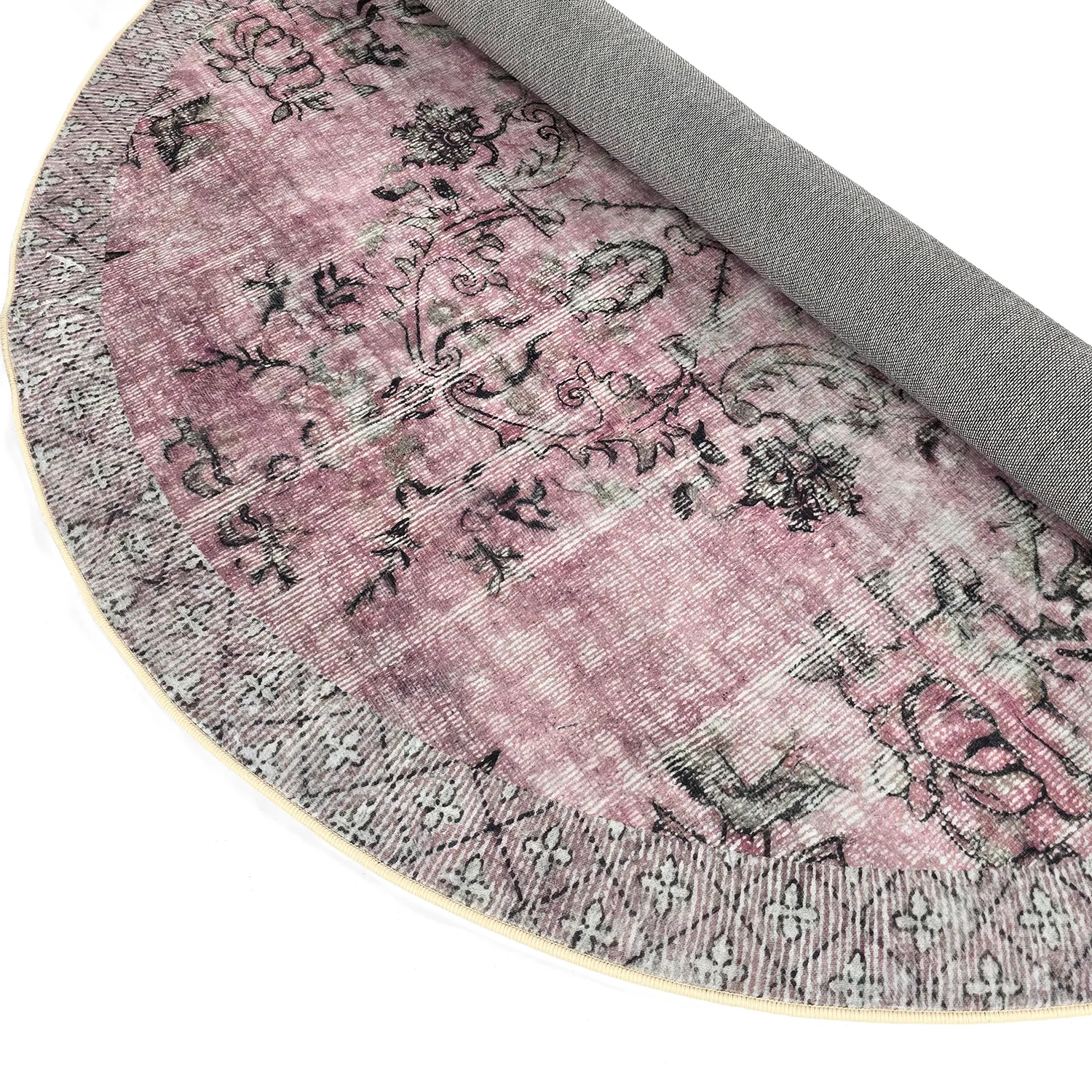 Tapis rond - Rosalie (rose)