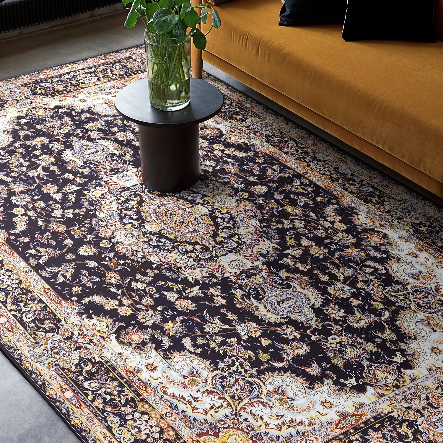Tapis Wilton - Vakifli (noir/multicolore)