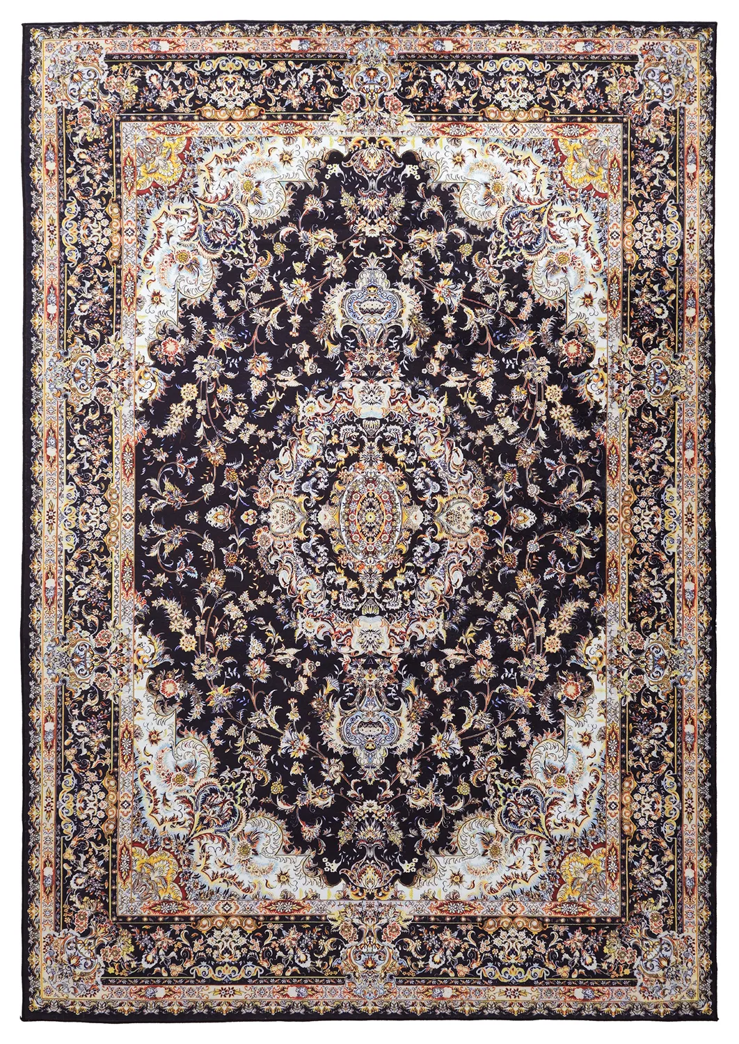 Tapis Wilton - Vakifli (noir/multicolore)