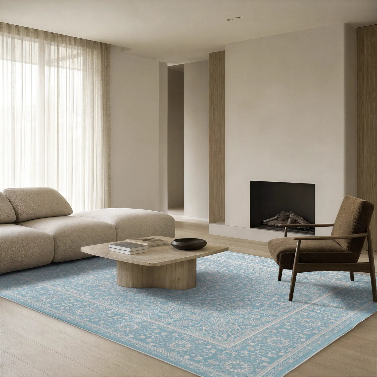 Tapis Wilton - Vivian (bleu)