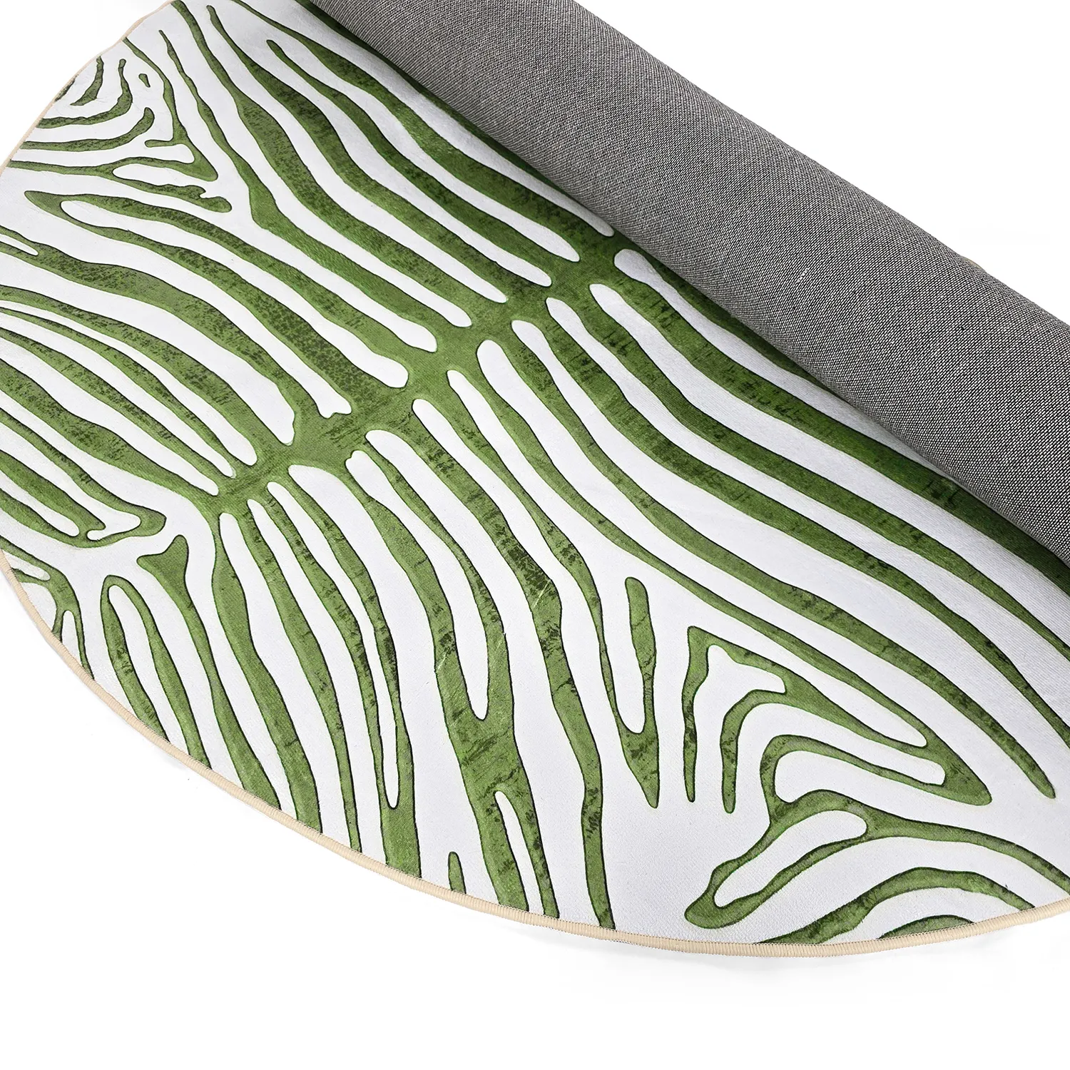 Tapis rond - Zebra (vert)
