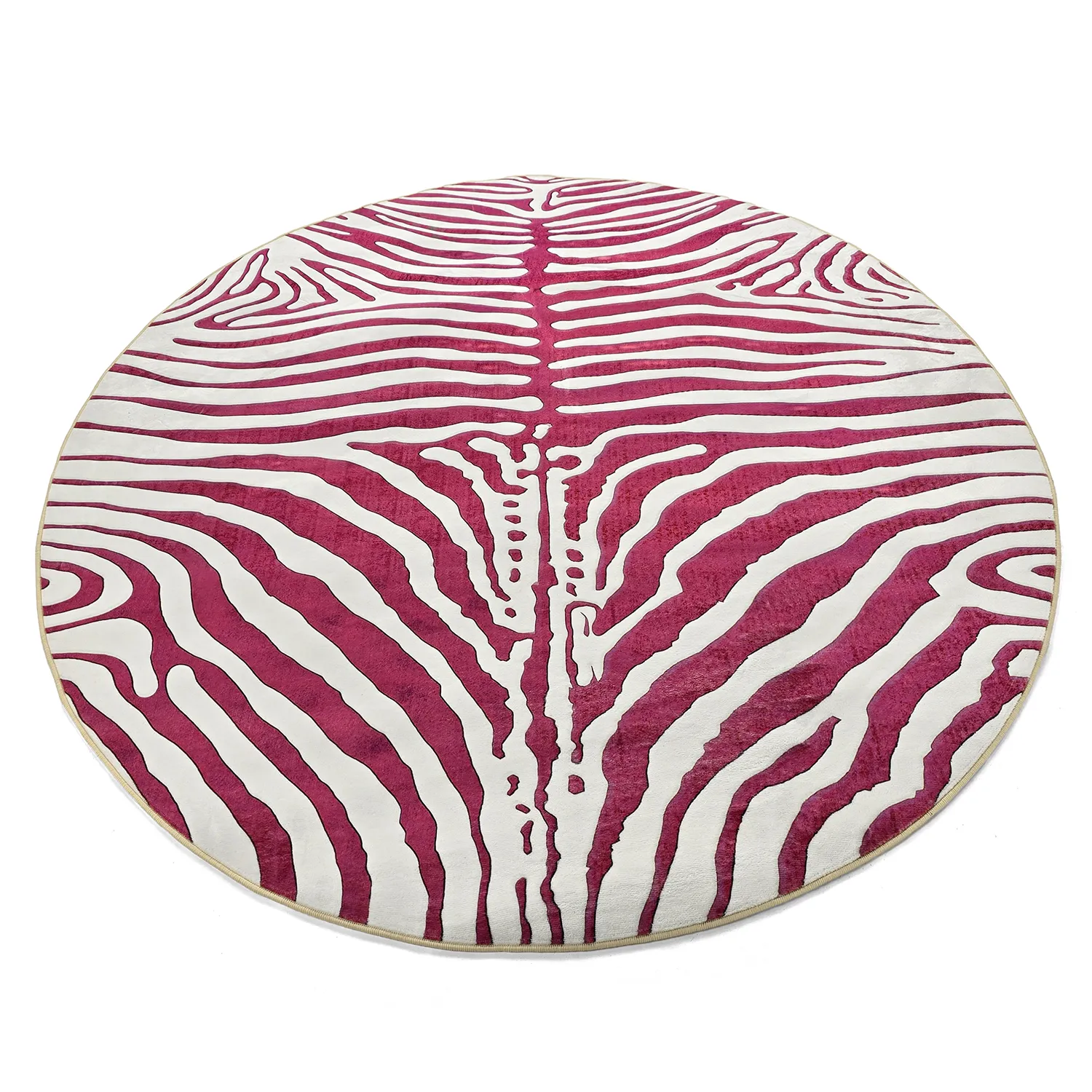 Tapis rond - Zebra (rose)