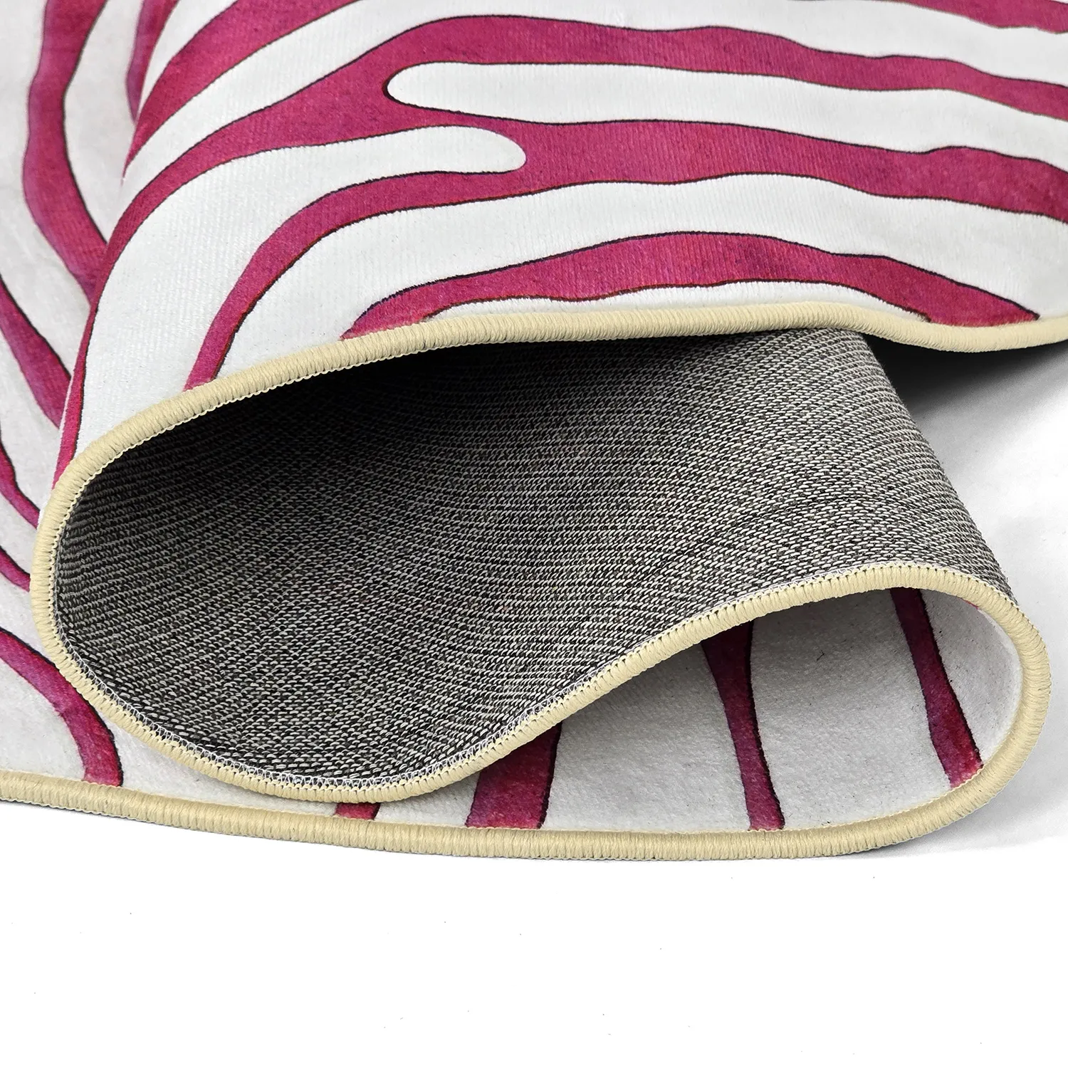 Tapis rond - Zebra (rose)