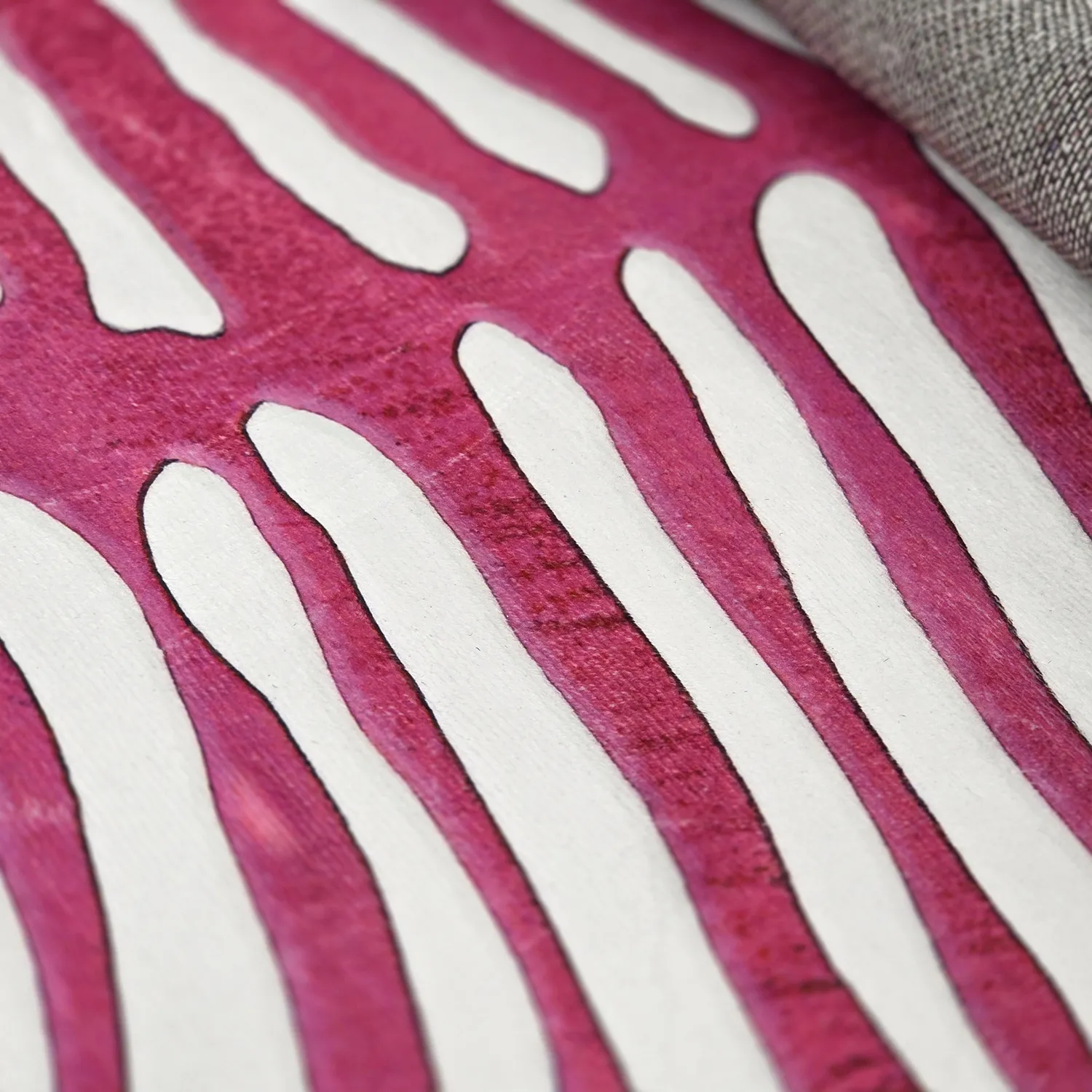 Tapis rond - Zebra (rose)