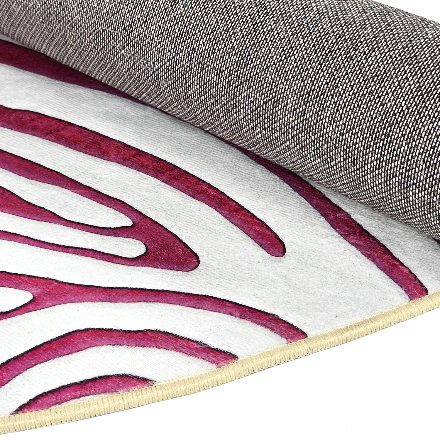 Tapis rond - Zebra (rose)