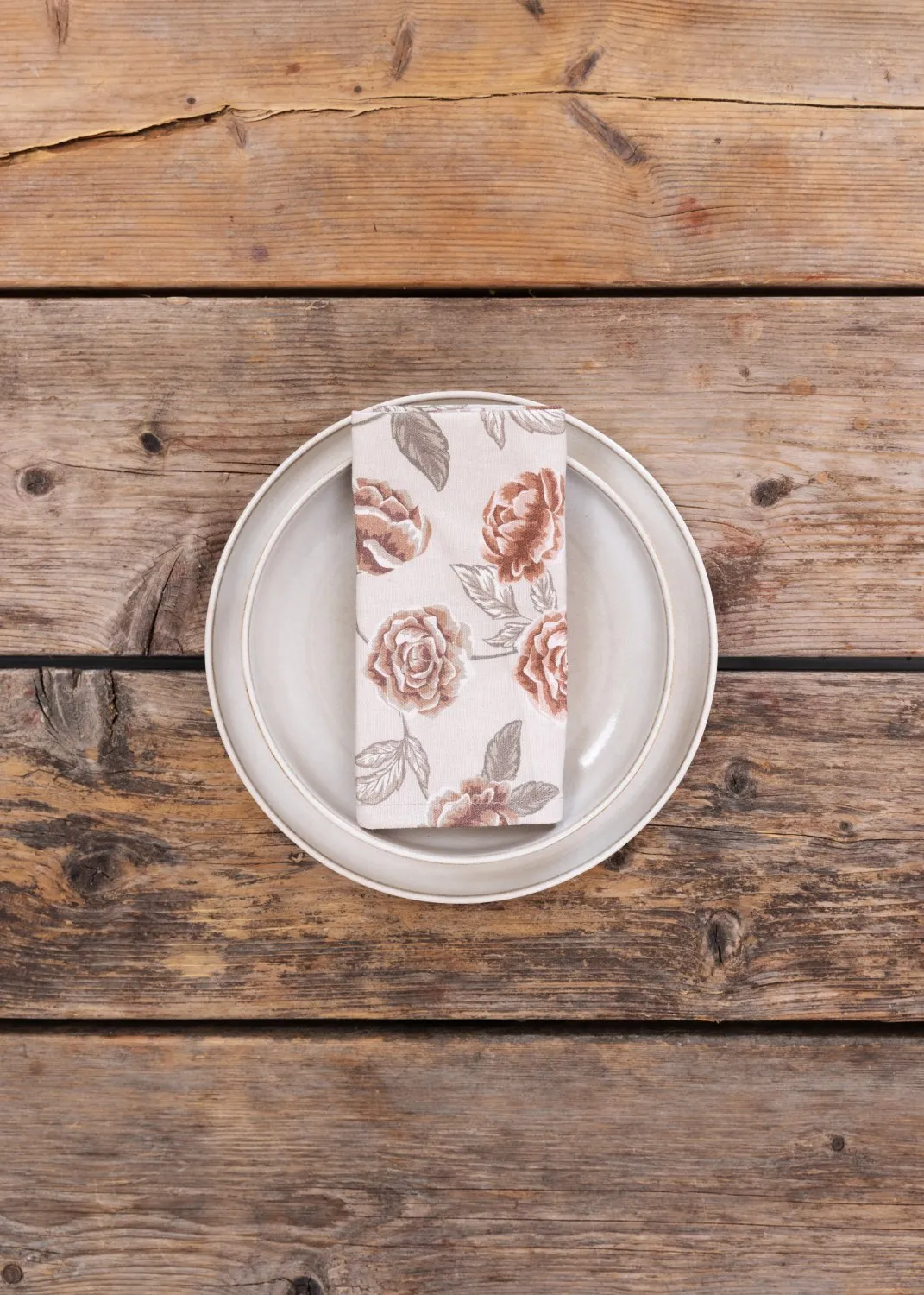 Serviettes de table en tissu - lot de 4 Wreath (rose)