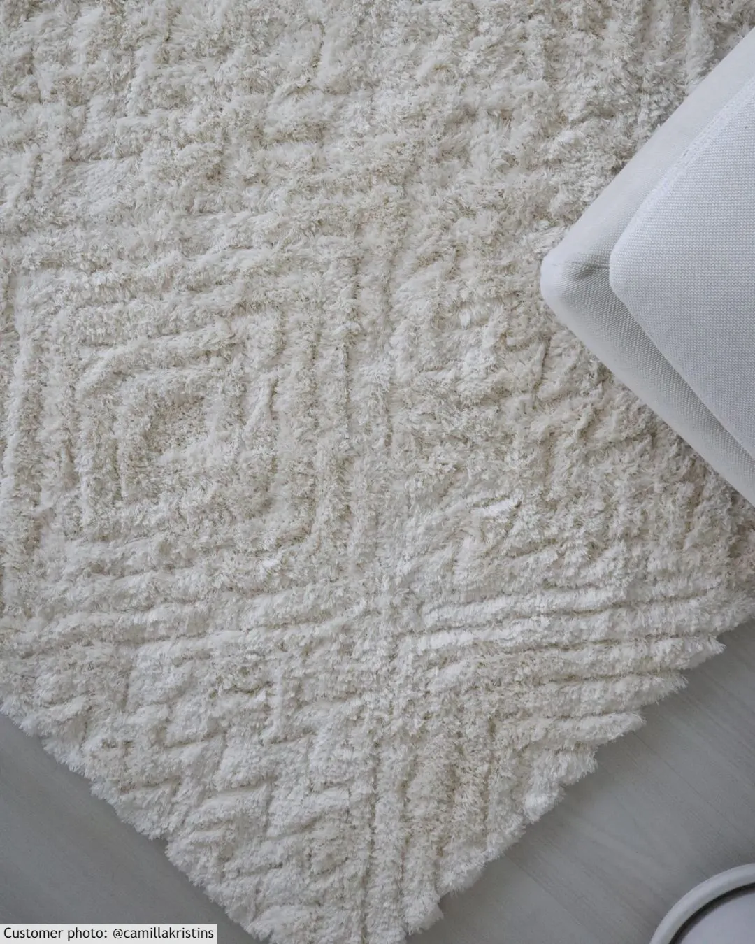 Tapis à poils longs - Stettin (blanc cassé)