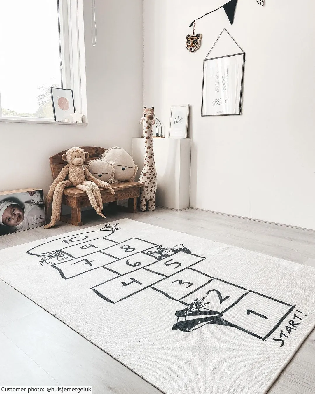 Tapis enfant - Hopscotch Animals (blanc)