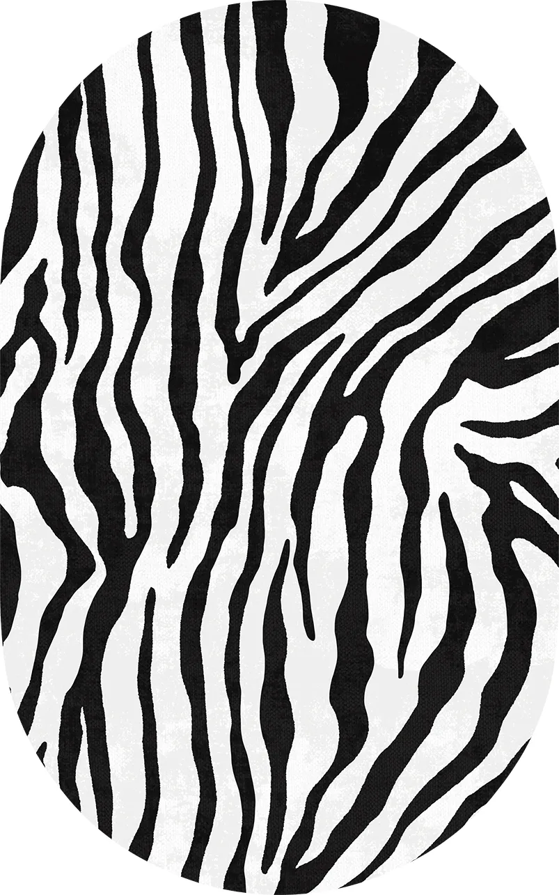 Tapis ovale - Zebra (noir/blanc)